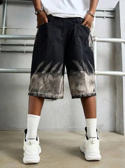 Jean EDGY graphic Y2K DRIP denim shorts jorts Size US 34 / EU 50 - 3 Thumbnail