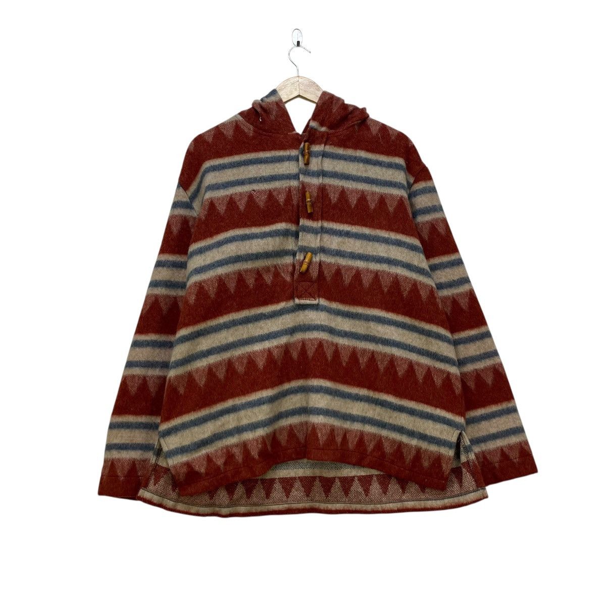 Hudsons Bay 💥 Vintage Stahl Urban Wool Blend Pullover Hoodie Geometric Size US M / EU 48-50 / 2 - 3 Thumbnail