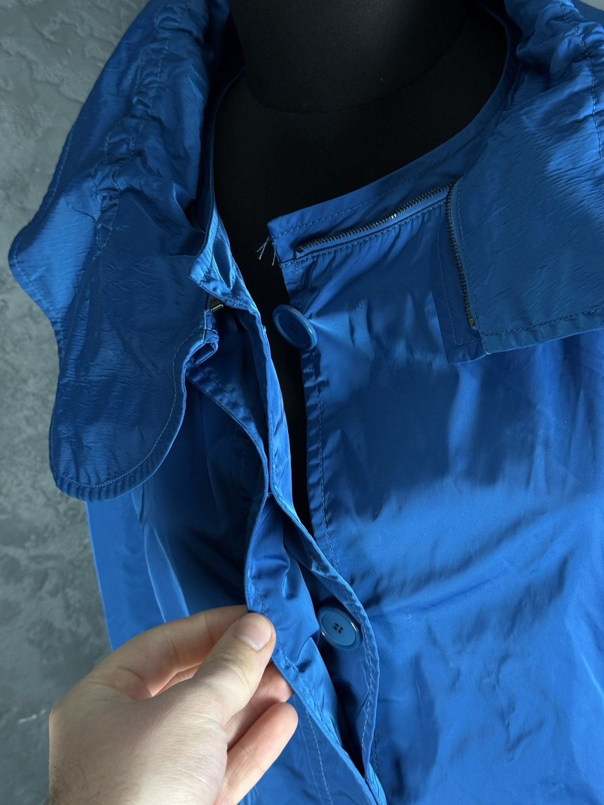 Akris Akris Punto Blue Lightweight Nylon Oversized Parka Jacket Size S / US 4 / IT 40 - 12 Thumbnail