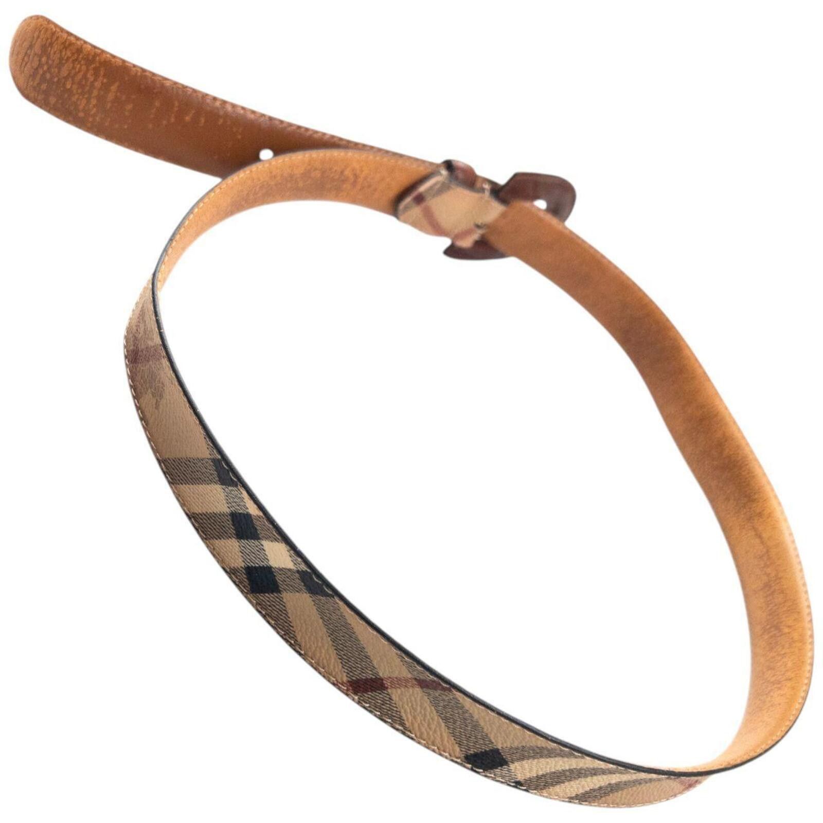 Burberry Vintage Burberry Nova Check Leather Belt Size W28 Size ONE SIZE - 4 Thumbnail