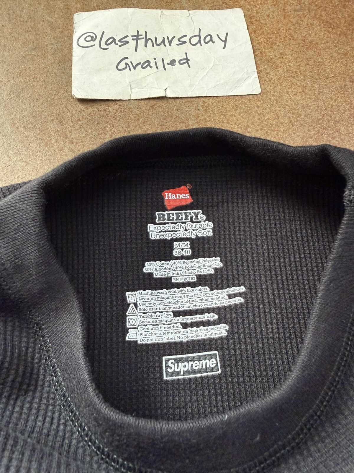 Hanes × Supreme Supreme x Hanes Bone Skeleton Thermal Black Medium Size US M / EU 48-50 / 2 - 7 Thumbnail