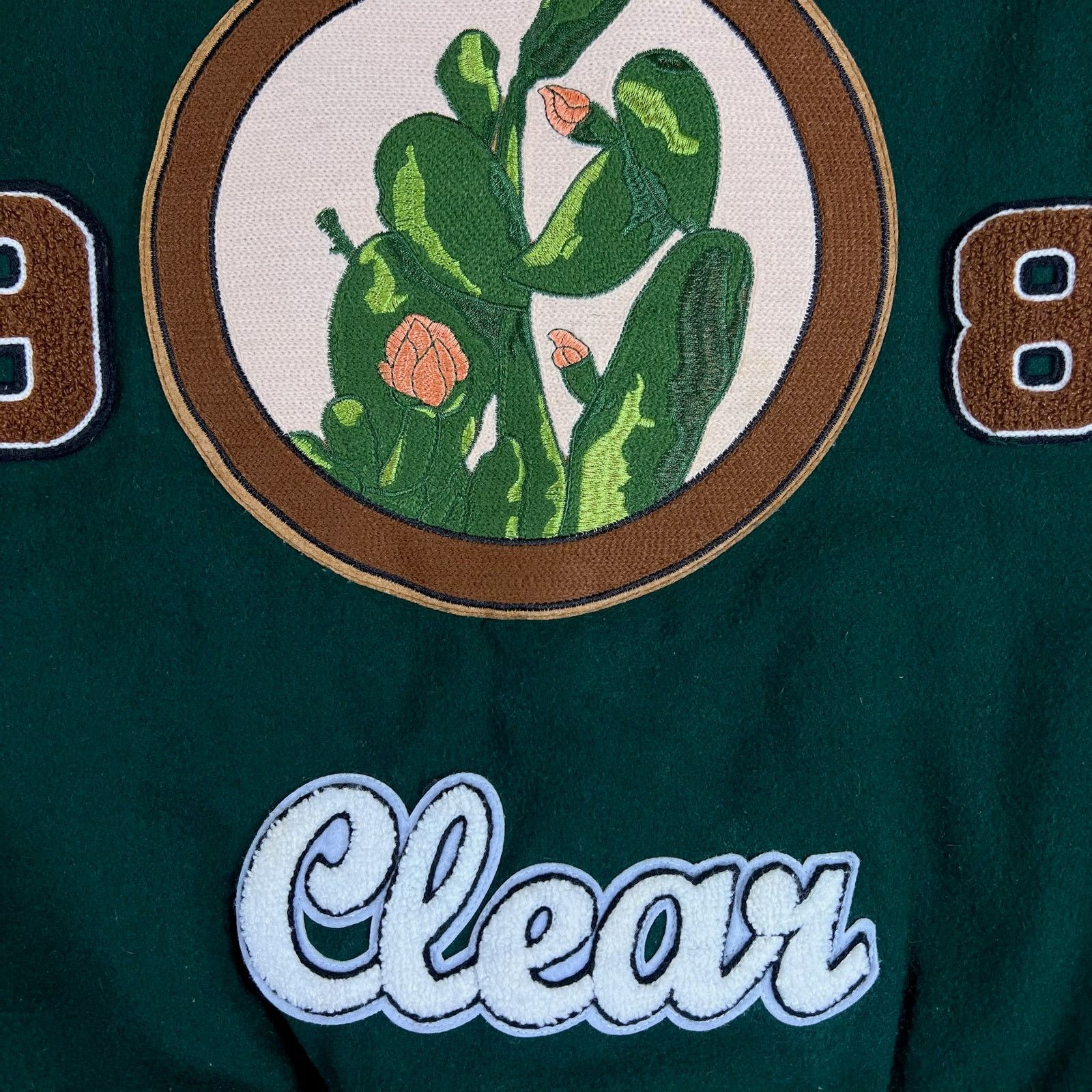 Zara Zara “Crystal Clear” Varsity Jacket XL Embroidered Cactus Size US XL / EU 56 / 4 - 15 Thumbnail