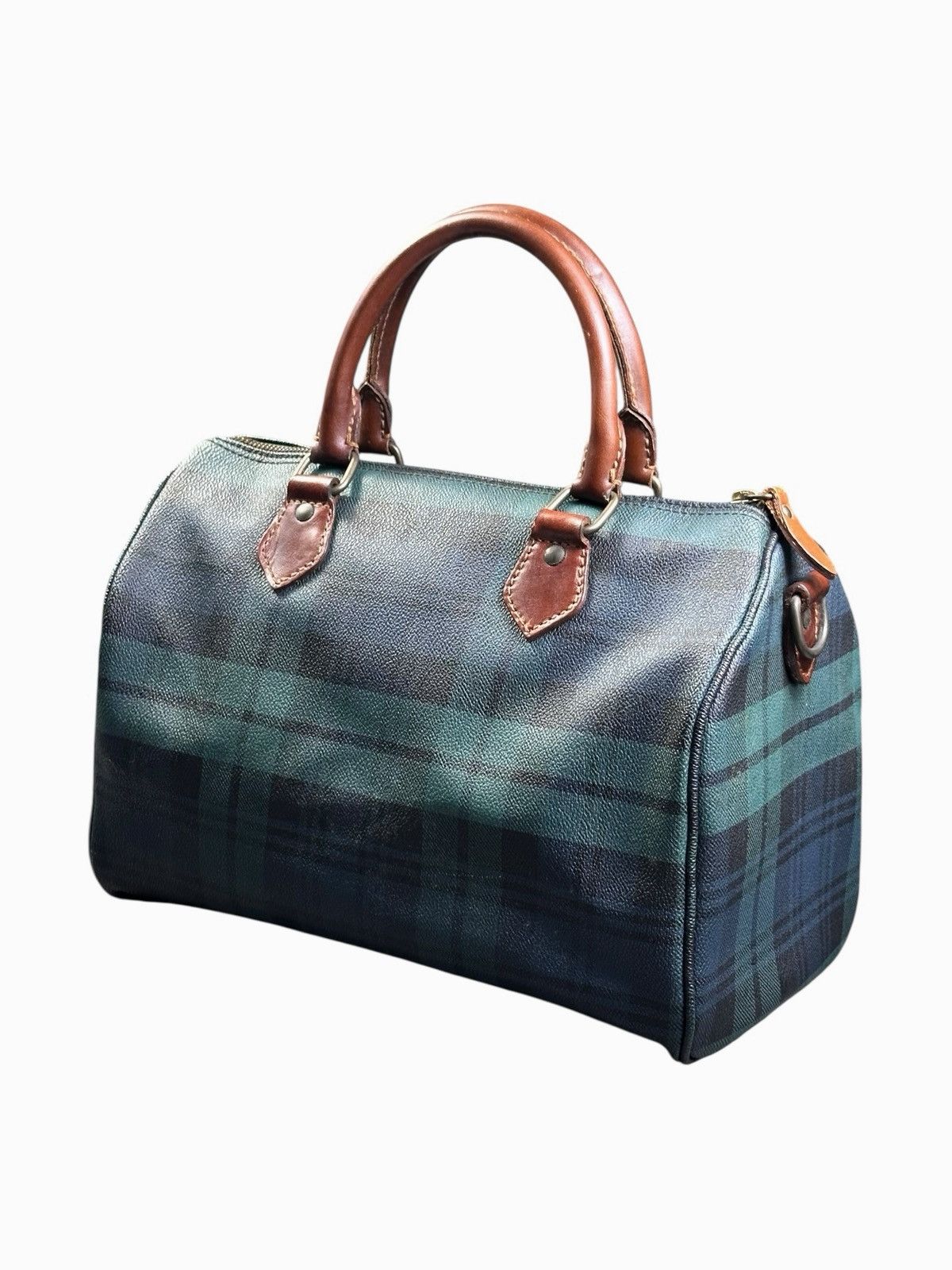 Polo Ralph Lauren 1990s POLO RALPH LAUREN TARTAN PLAID LEATHER DUFFLE BAG Size ONE SIZE - 6 Thumbnail