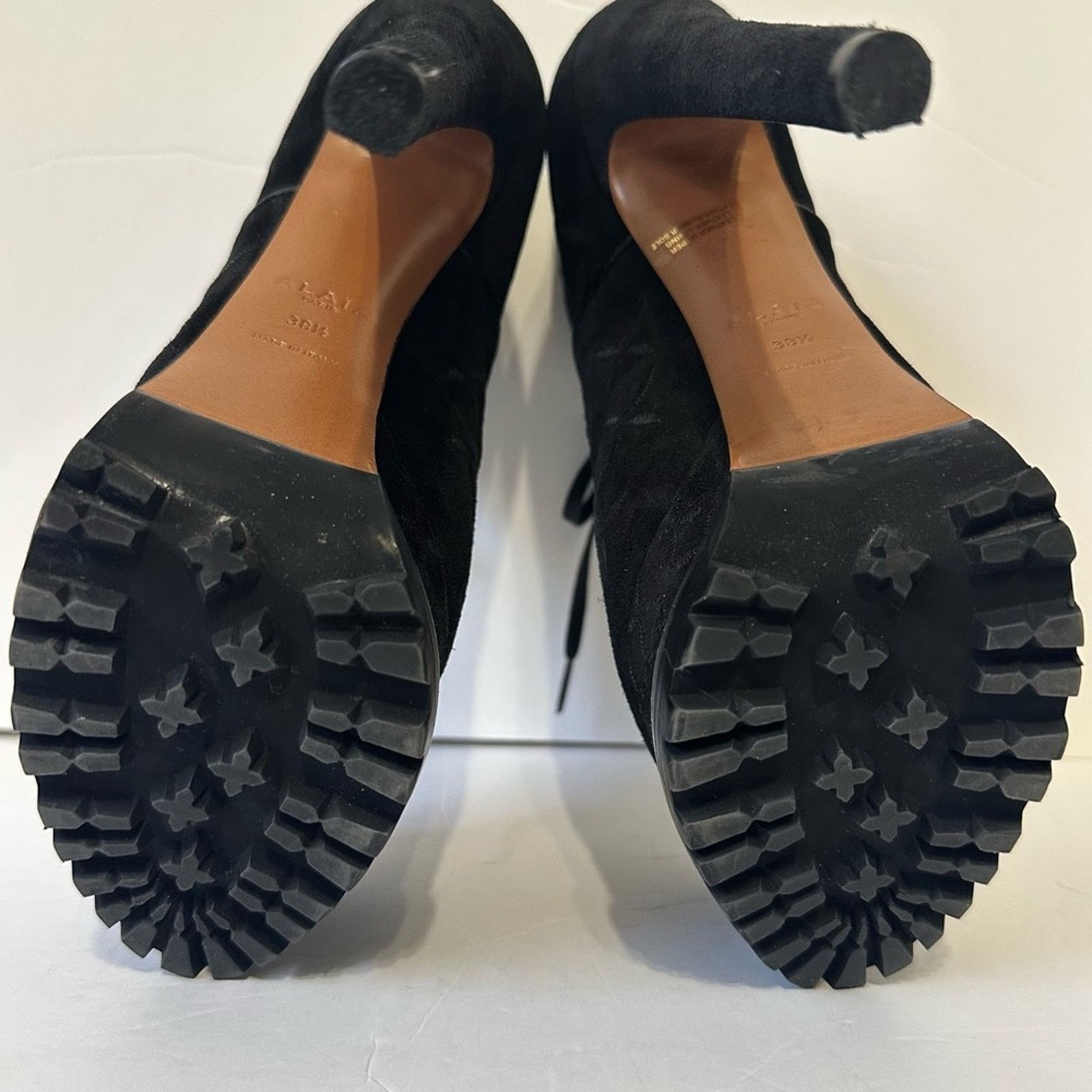 Alaia Suede Embroidery 2X Platform Hiker Boots Black EU 38.5 Size US 8.5 / IT 38.5 - 9 Thumbnail