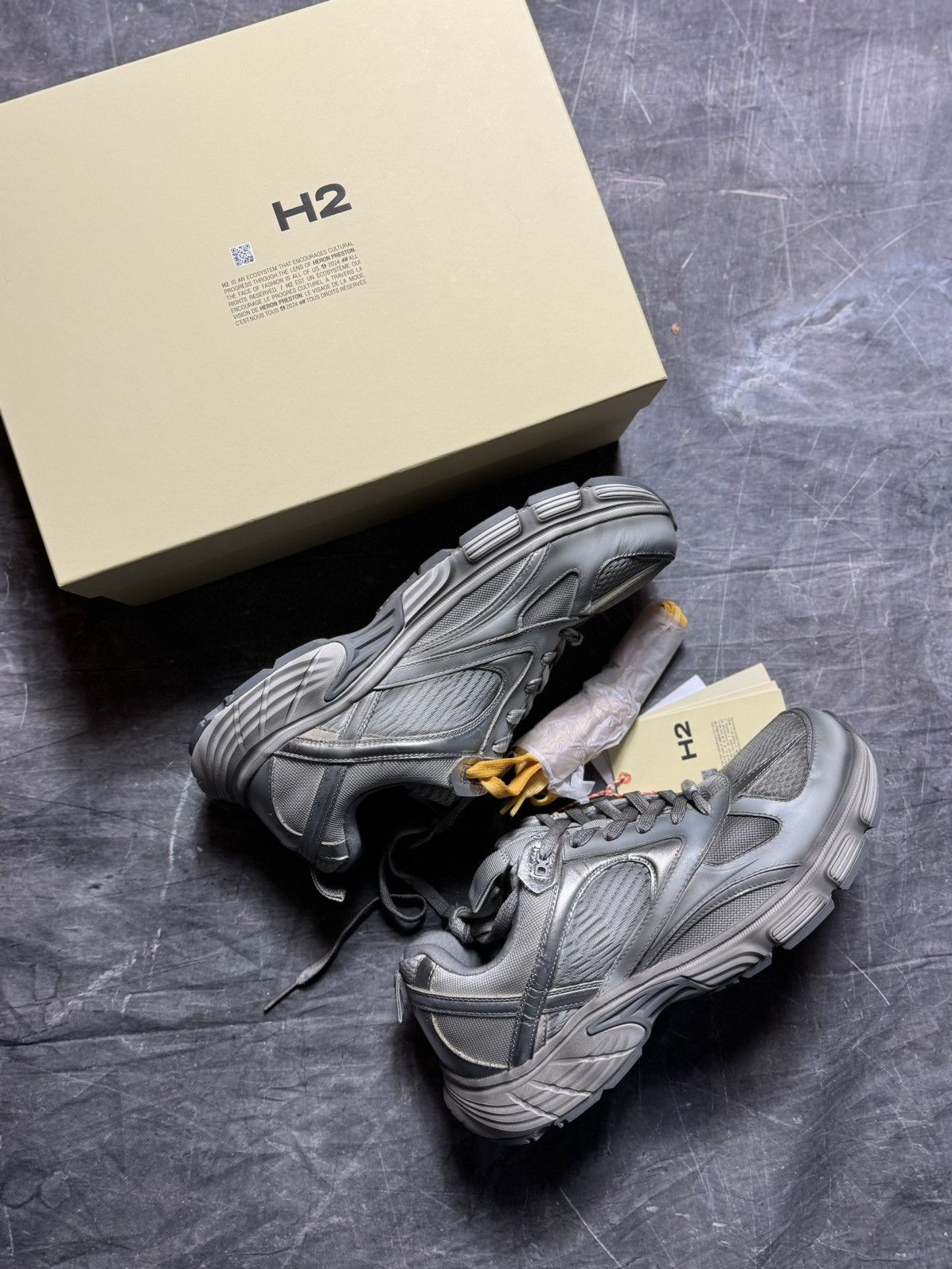 Heron Preston H2 by Heron Preston Chunky Sneakers in Silver Size US 12 / EU 45 - 1 Thumbnail