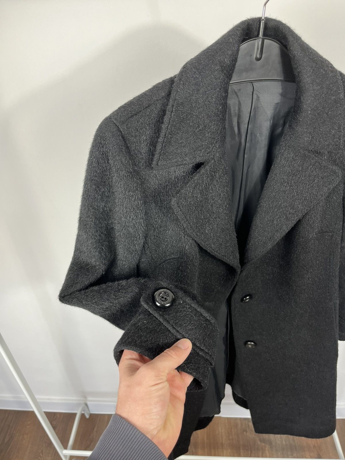 Other Vintage Black Wool Mohair Coat Women Button Mid Length Size M / US 6-8 / IT 42-44 - 14 Thumbnail