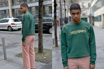 image of Gosha Rubchinskiy Aw14 Epic Aces Crewneck Sweatshirt in Green, Men's (Size Medium)