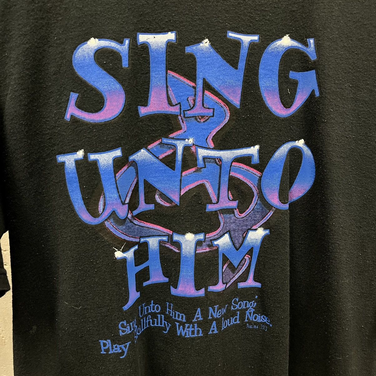 Other Vintage 90s Jesus Sing Unto Him A New Song Psalms 33:3 Tee Size US XL / EU 56 / 4 - 2 Thumbnail