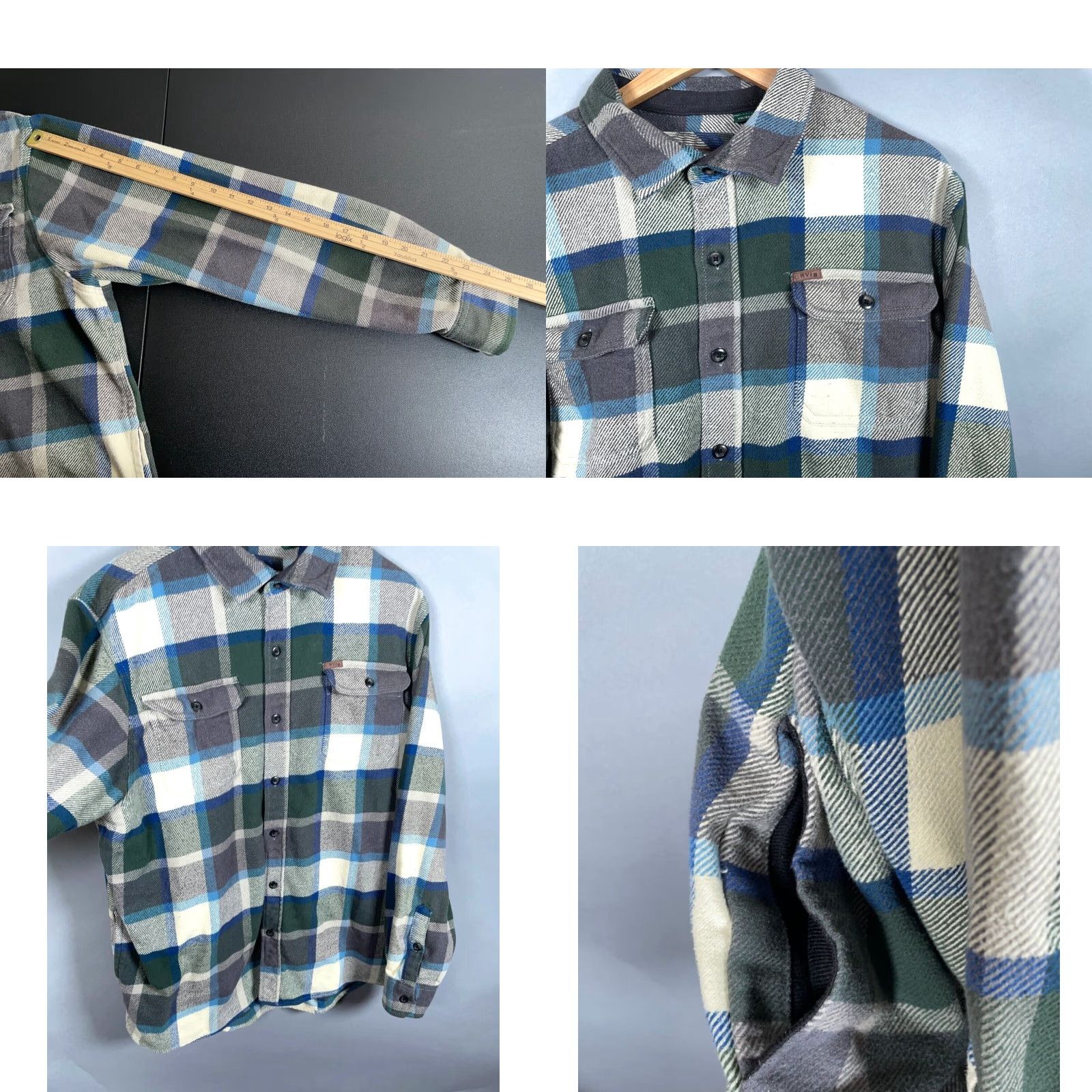 Orvis Orvis Heavyweight Flannel Shirt Jacket 2XL Gray Green Plaid Shacket Grunge Casual Workwear Button-Up Front Pocketed Faces: Mens Size US XXL / EU 58 / 5 - 8 Thumbnail