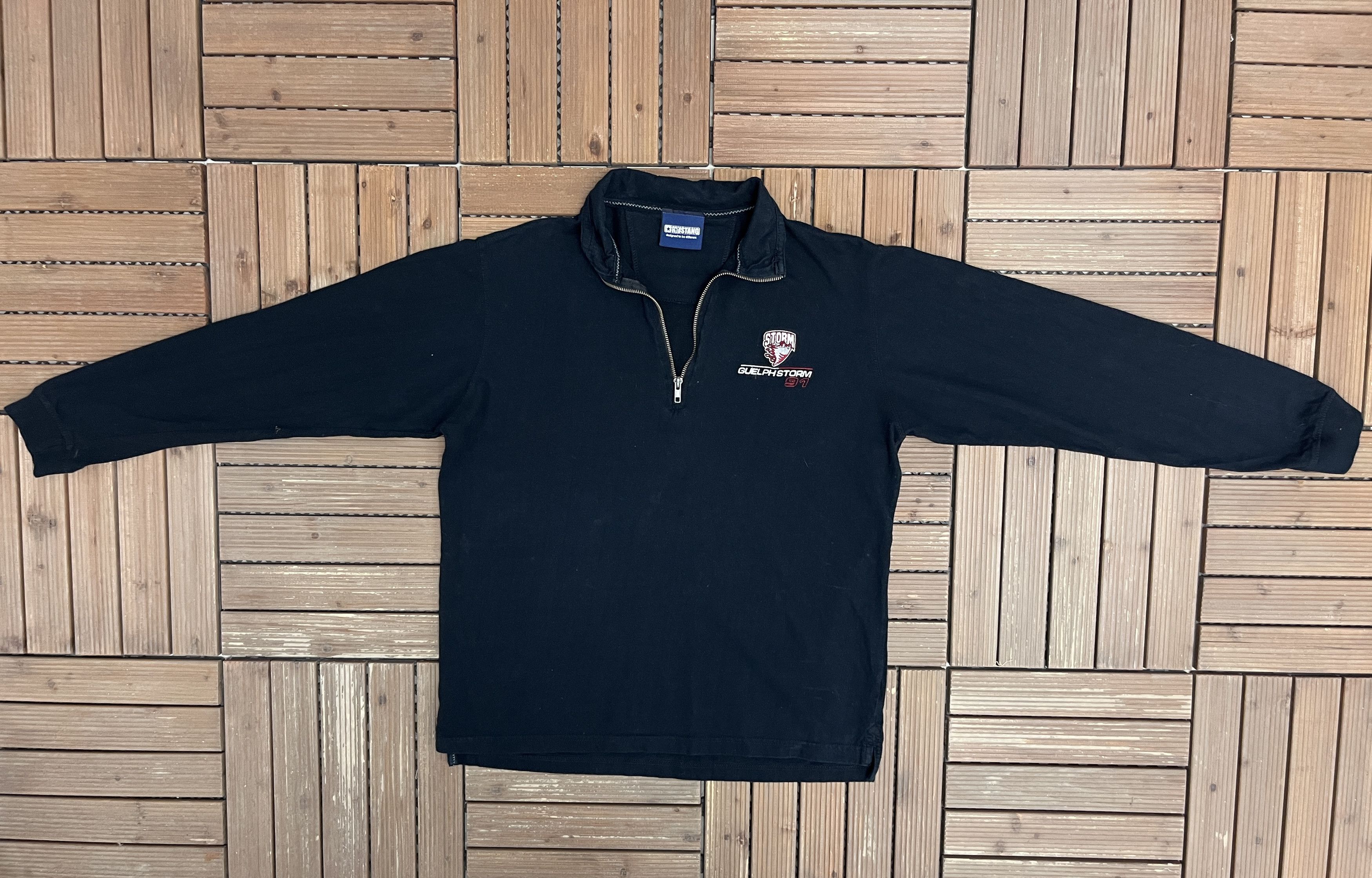 Vintage Guelph Storm Embroidered Vintage Quarter Zip Sweater Size US L / EU 52-54 / 3 - 5 Thumbnail
