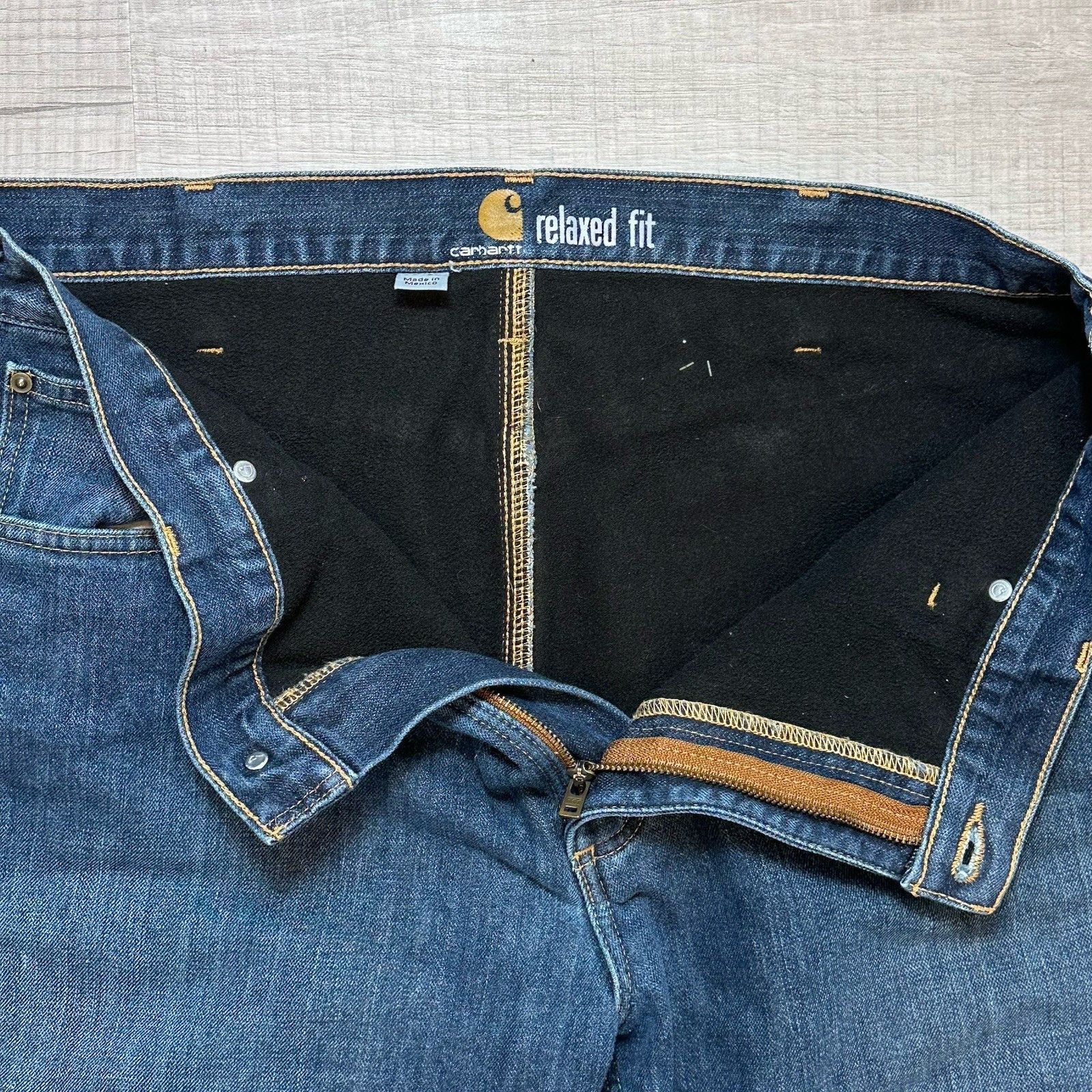 Carhartt Carhartt Relaxed Fit Holter Fleece Lined Jeans 38x34 Dark Size US 38 / EU 54 - 5 Thumbnail