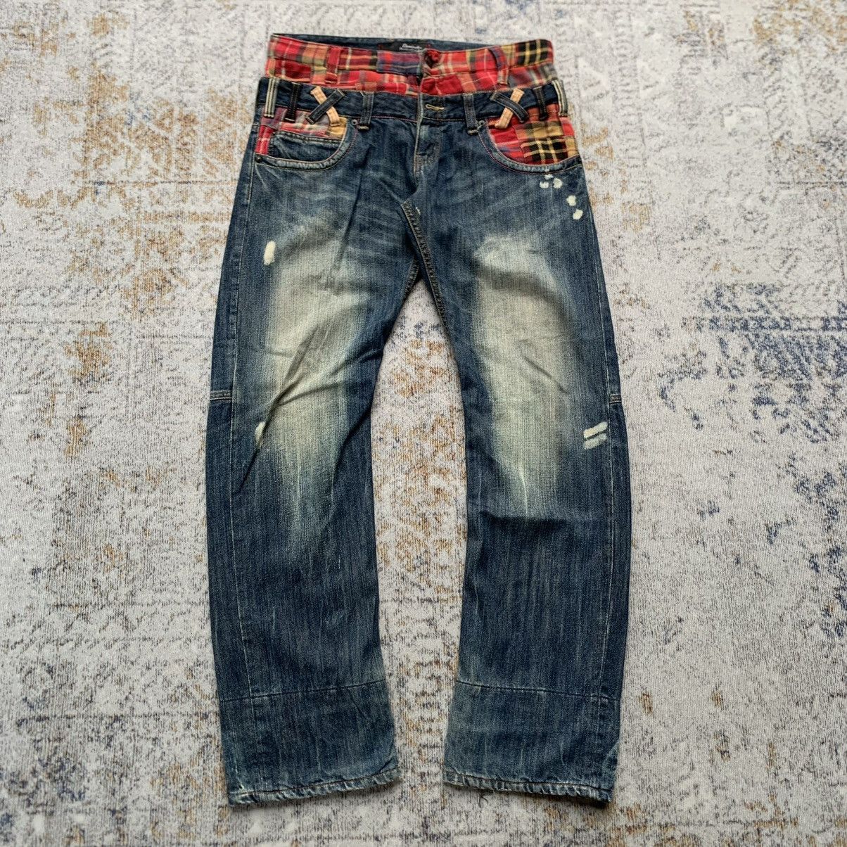 Japanese Brand Rare Japanese Brand Dominate Double Waist Embroidery Jeans Size US 34 / EU 50 - 5 Thumbnail