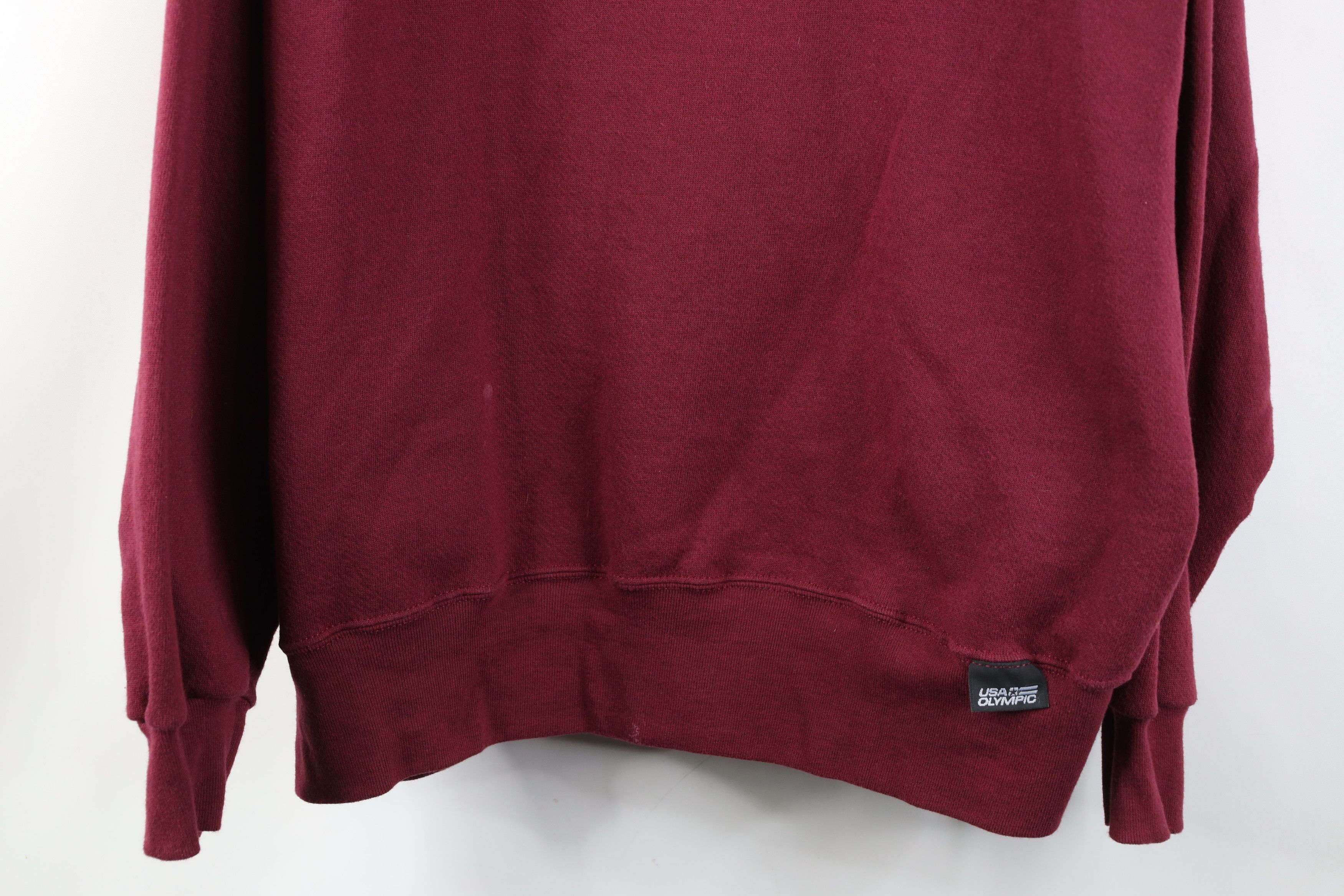 Vintage Vintage 90s USA Olympics Crewneck Sweatshirt Burgundy Red Size US XL / EU 56 / 4 - 3 Thumbnail