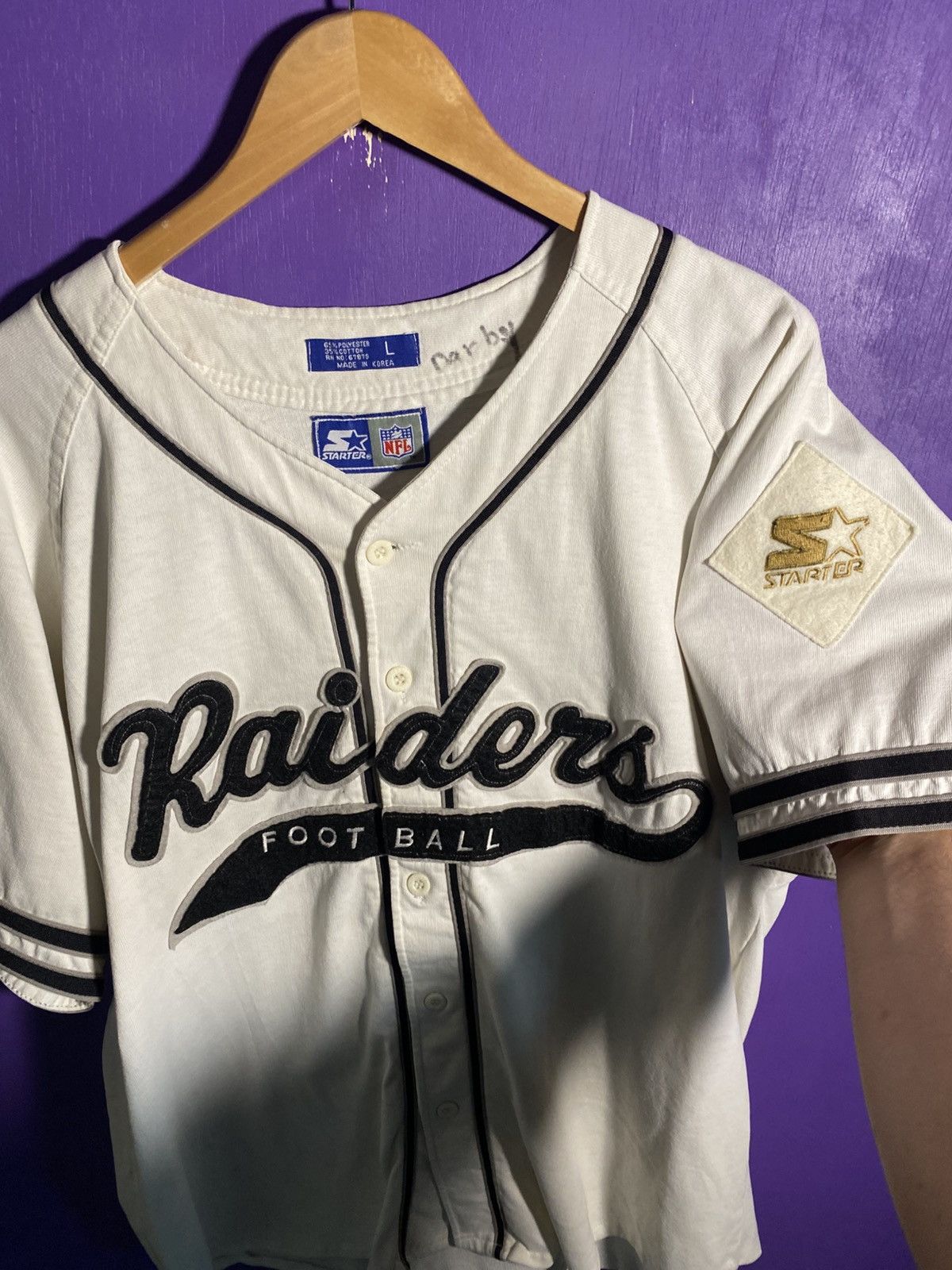 Starter Vintage 90s Starter Oakland raiders baseball jersey Size US L / EU 52-54 / 3 - 3 Thumbnail