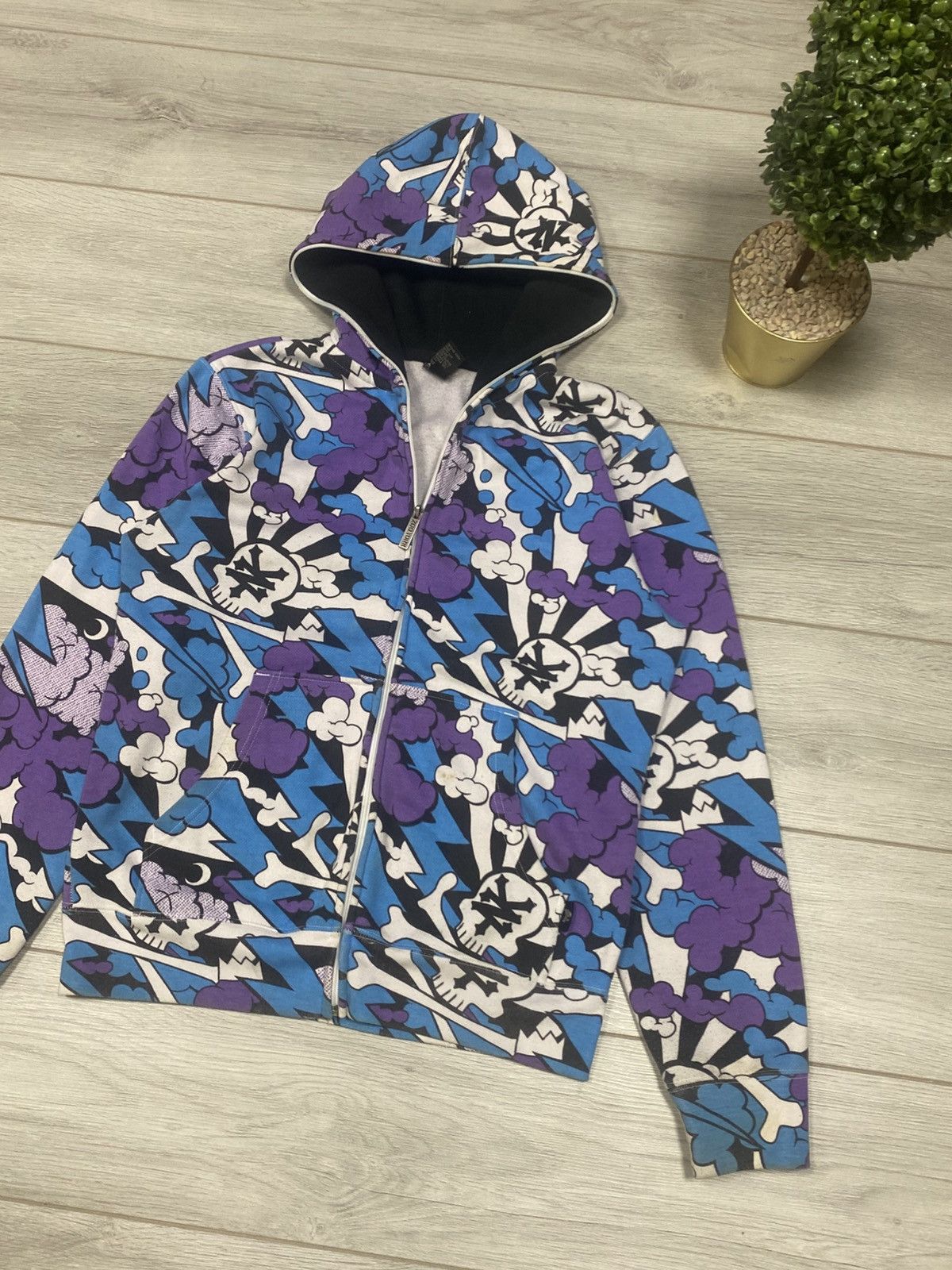 Zoo York extreme RARE Full Zip Hoodie all over print