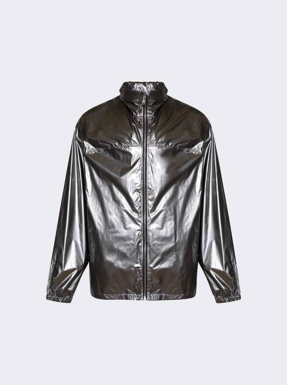 Rick Owens o1mle0226 Jumbo Windbreaker Jacket in Silver Size US XXL / EU 58 / 5 - 1 Thumbnail