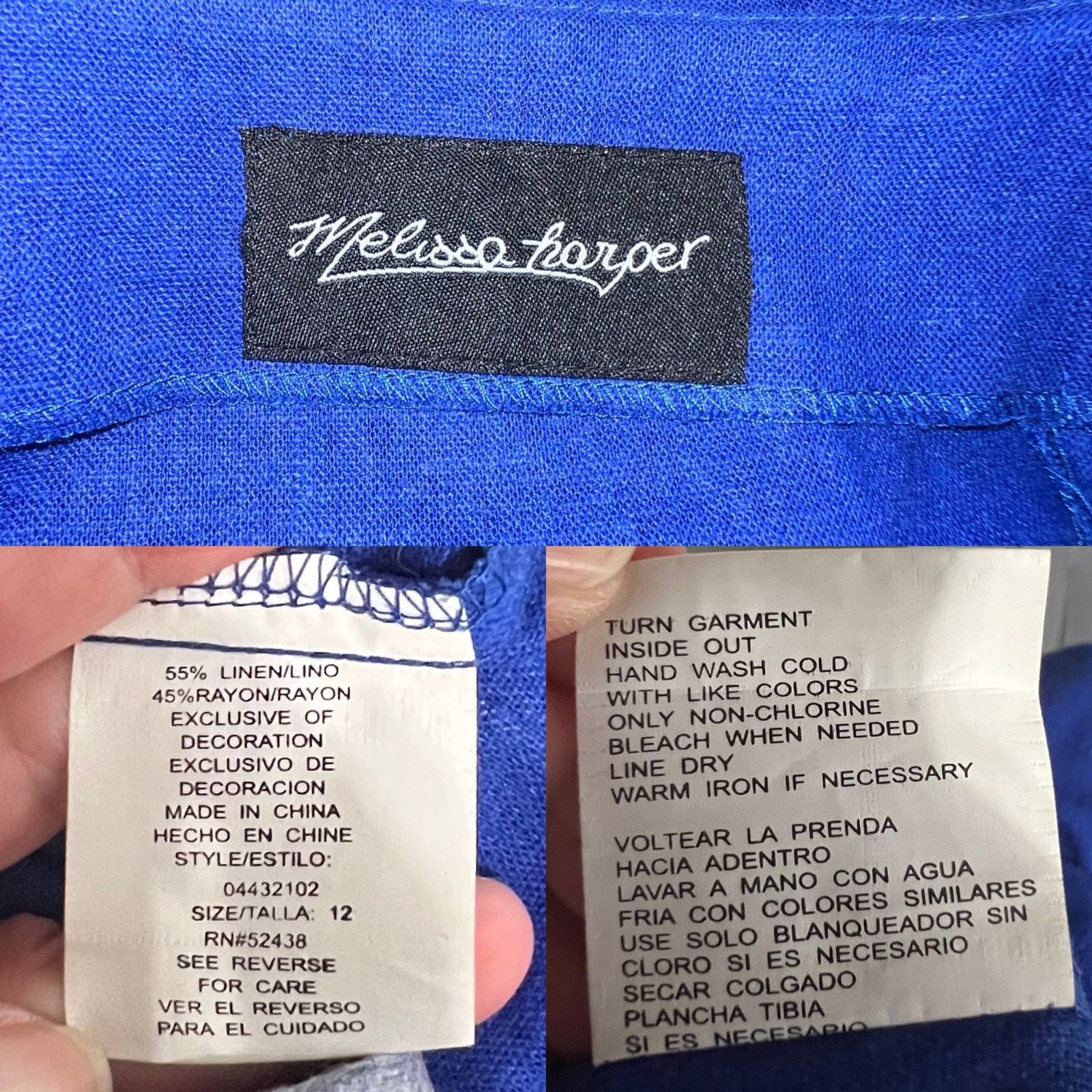 Other VTG Melissa Harper Blue Sleeveless Maxi Dress Embroidery 12 Size XL / US 12-14 / IT 48-50 - 8 Thumbnail