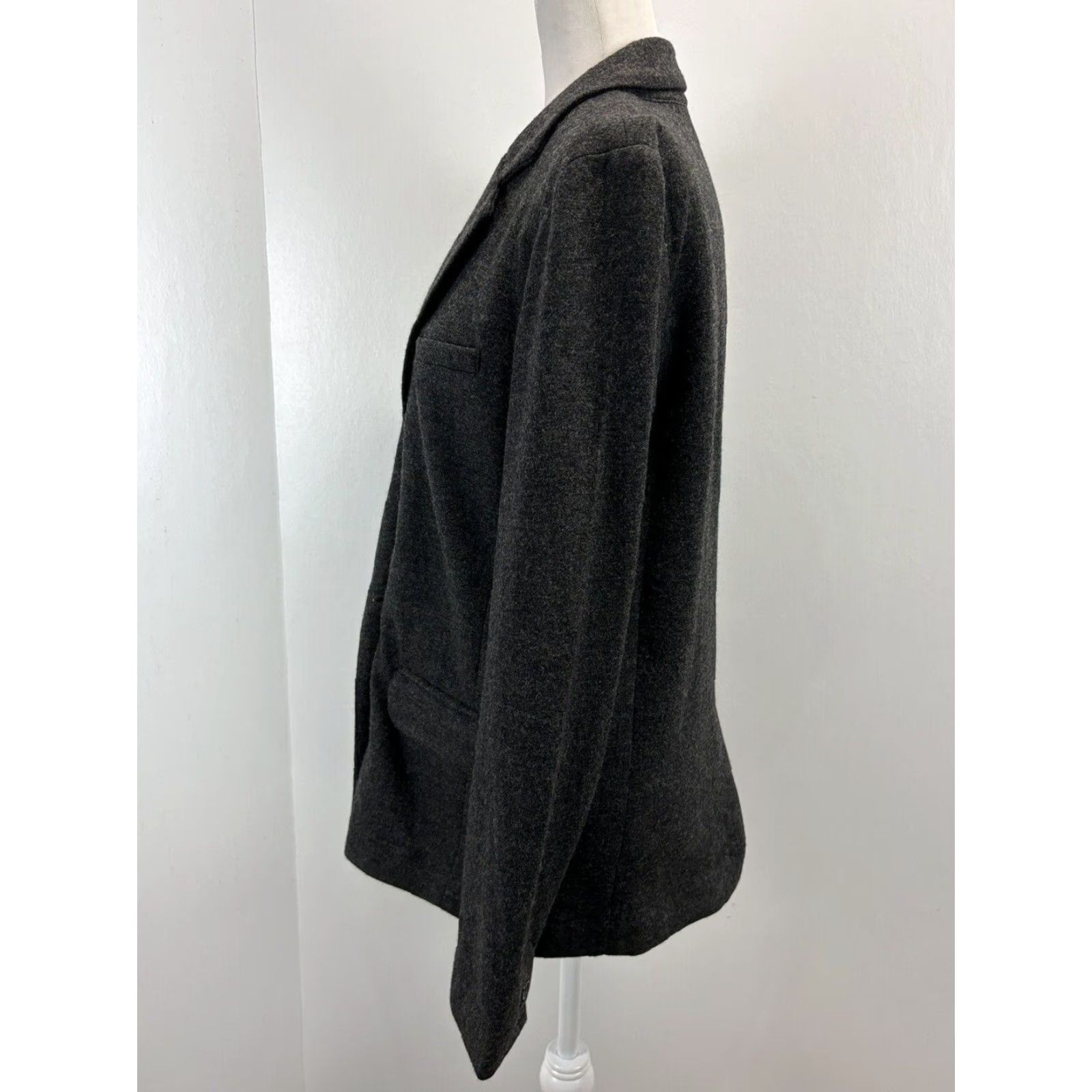 J.Crew J. Crew Charcoal Knit Blazer Jacket Size 10 Women's Double Breast Wool Size L / US 10 / IT 46 - 2 Thumbnail