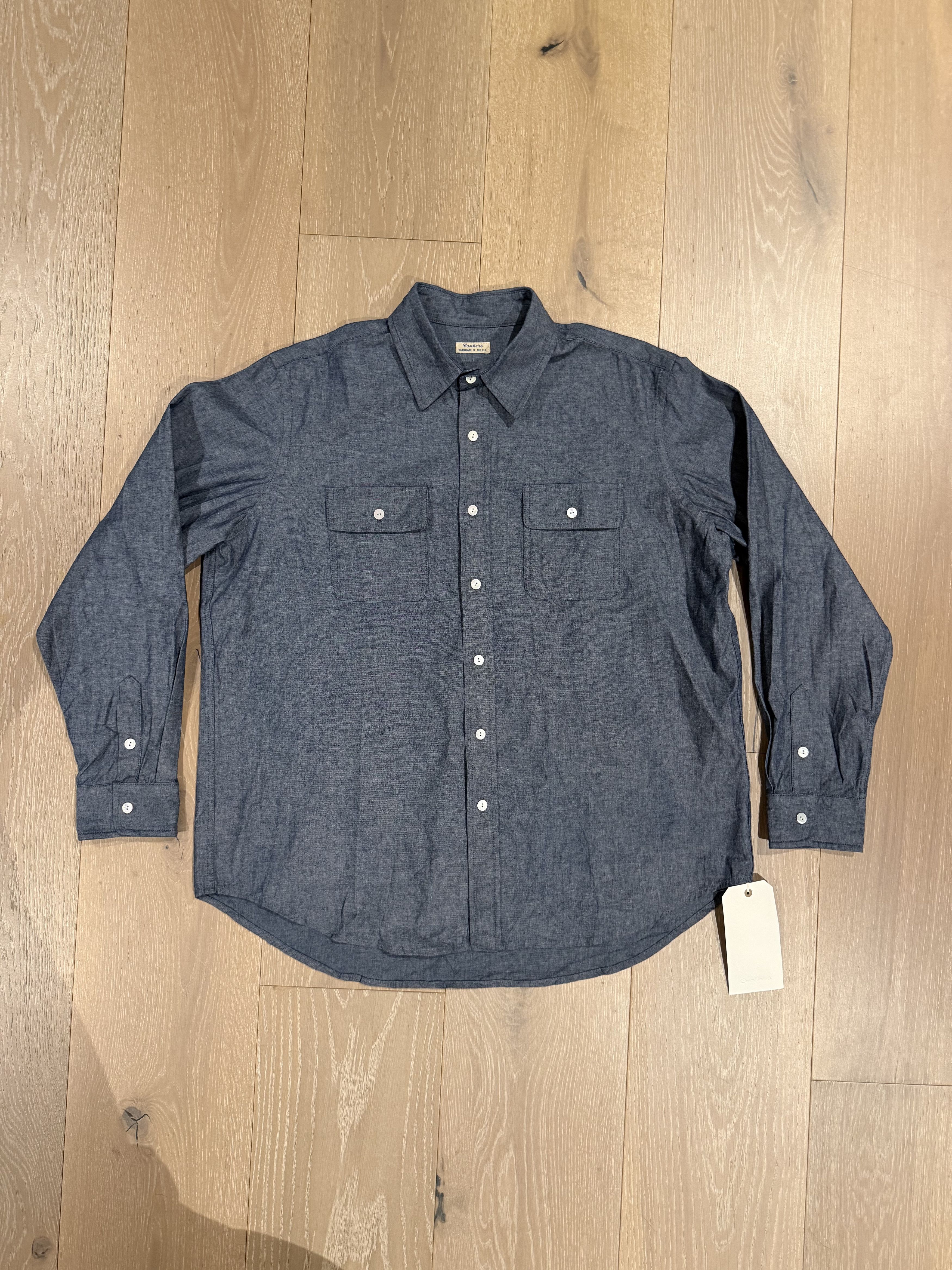 Other 💚 1/25 Conkers Miller Shirt Cotton Chambray Oldham Blue NEW Size US M / EU 48-50 / 2 - 4 Thumbnail