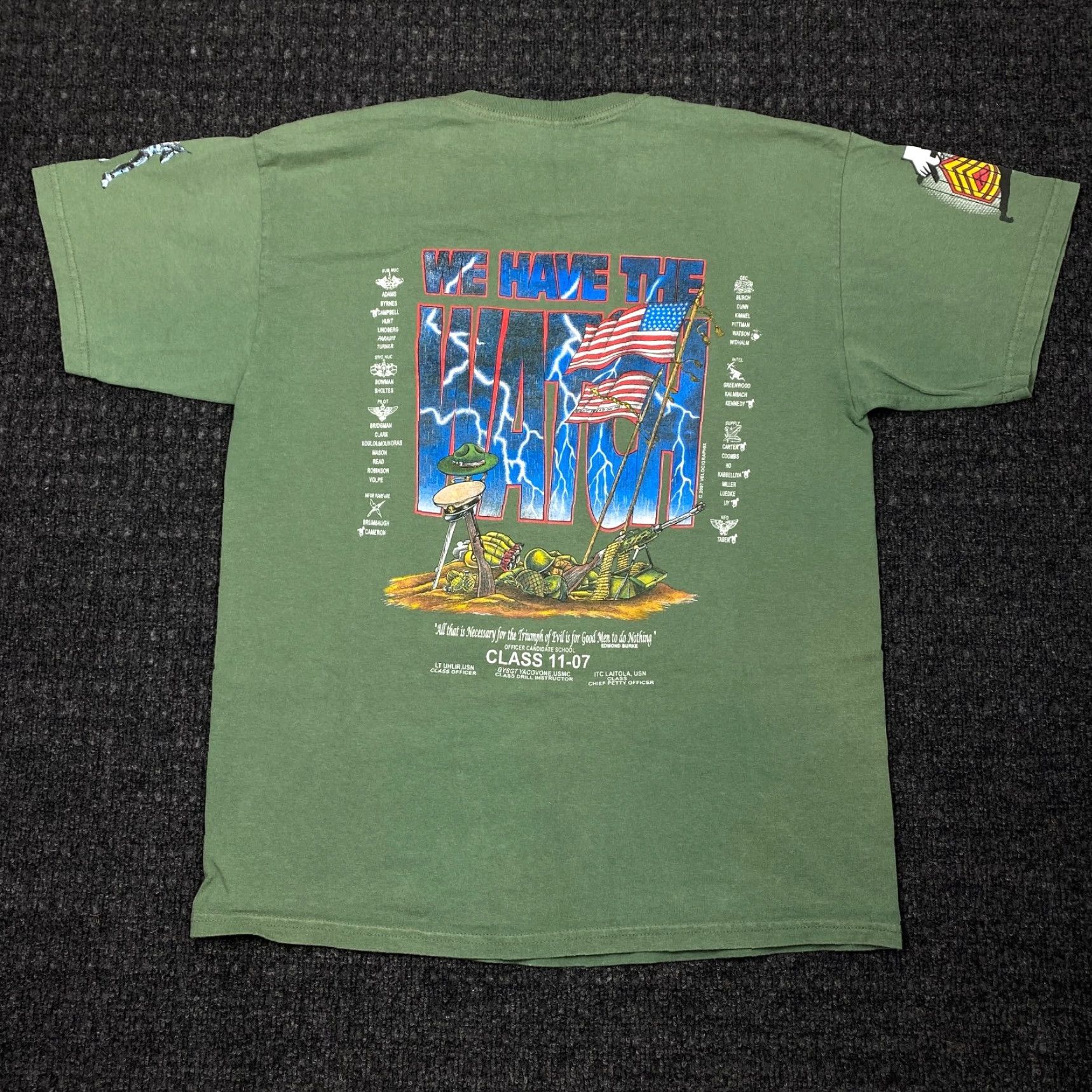 Gildan VINTAGE Officer Candidate School We Have the Watch 11-07 T Shirt L Green USN Size US L / EU 52-54 / 3 - 2 Thumbnail
