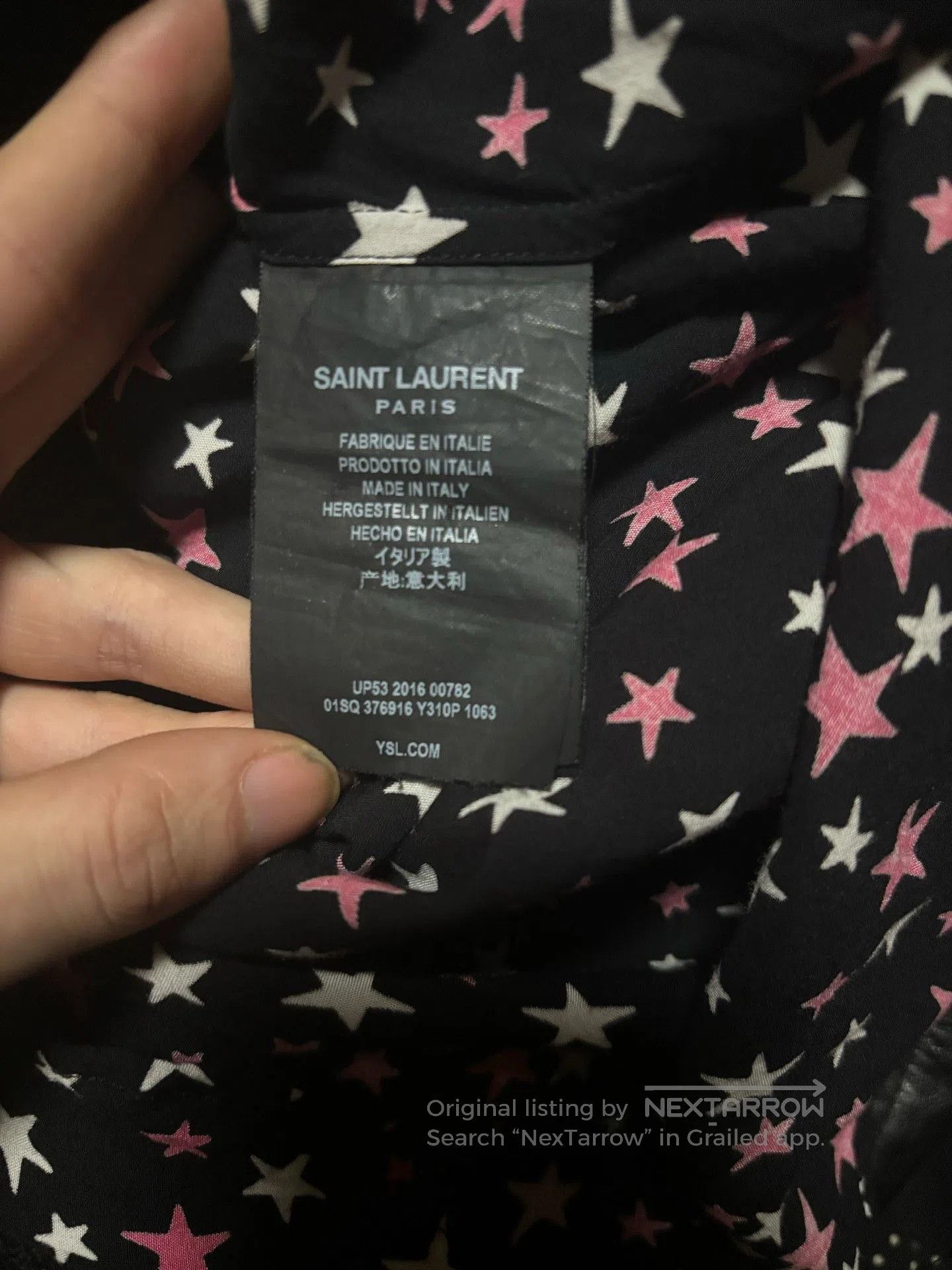 Saint Laurent Paris Saint Laurent SLP 2016 FW Star Shirt. Size US M / EU 48-50 / 2 - 7 Thumbnail