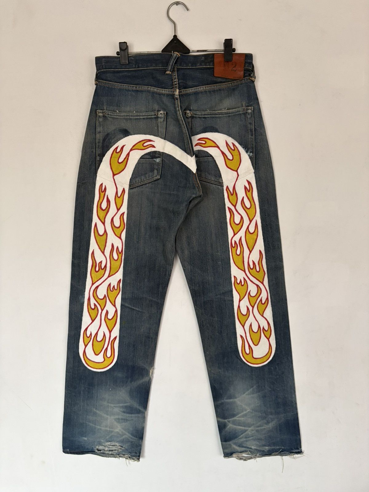 Evisu evisu no2 2001 daicock flame re-paint selvedge Size US 32 / EU 48 - 1 Thumbnail