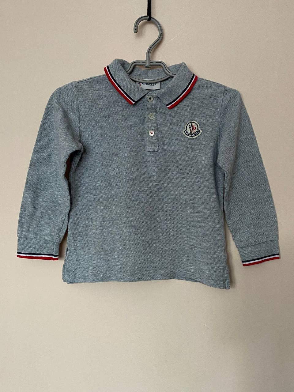 Moncler 📌 Moncler Boys Long Sleeve Polo Shirt In Grey Size XXS Size US XXS / EU 40 - 1 Thumbnail