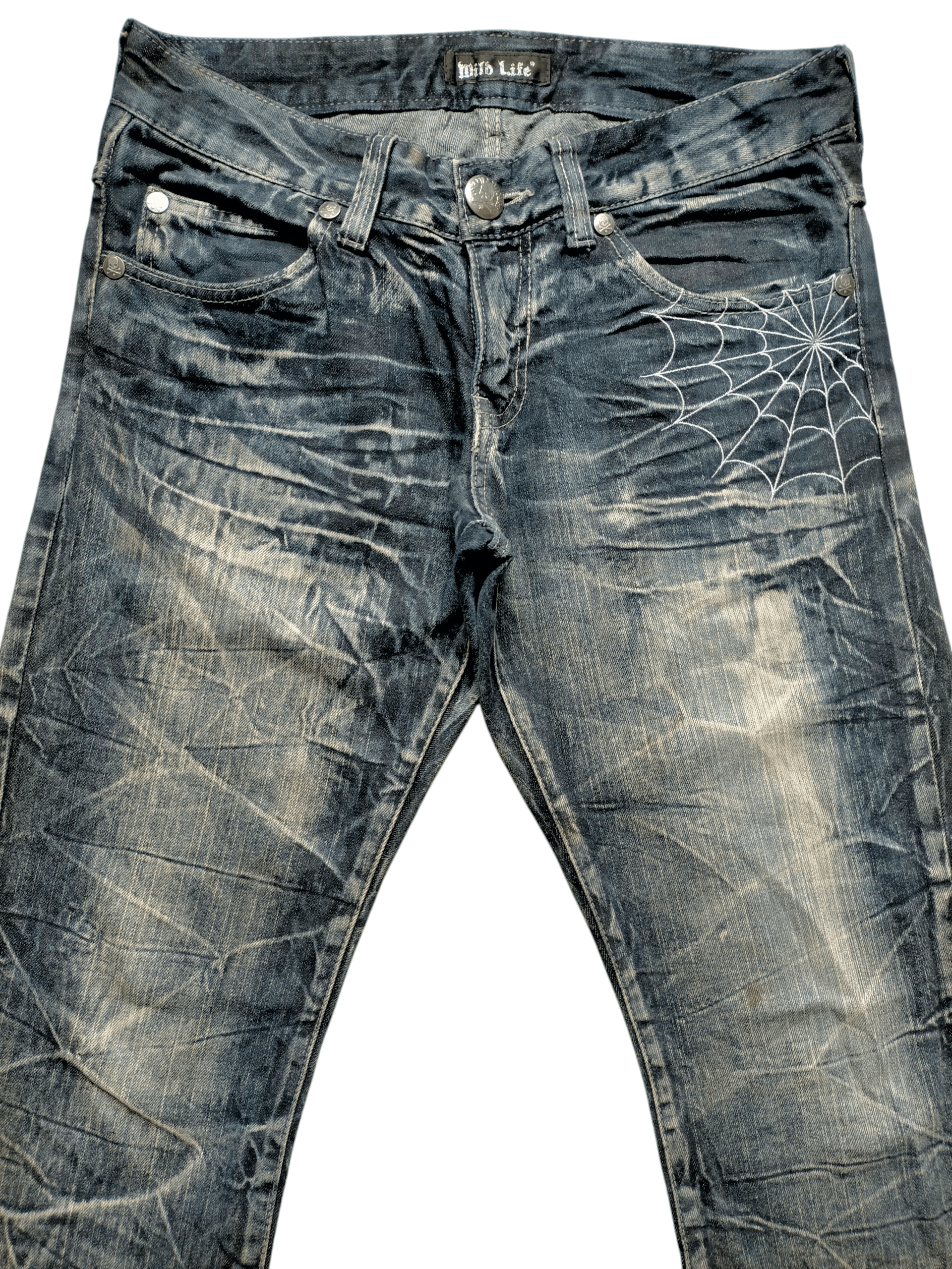 If Six Was Nine Flare Jeans Wild Life Embroidered Spider Boot cut denim Size US 33 - 3 Thumbnail