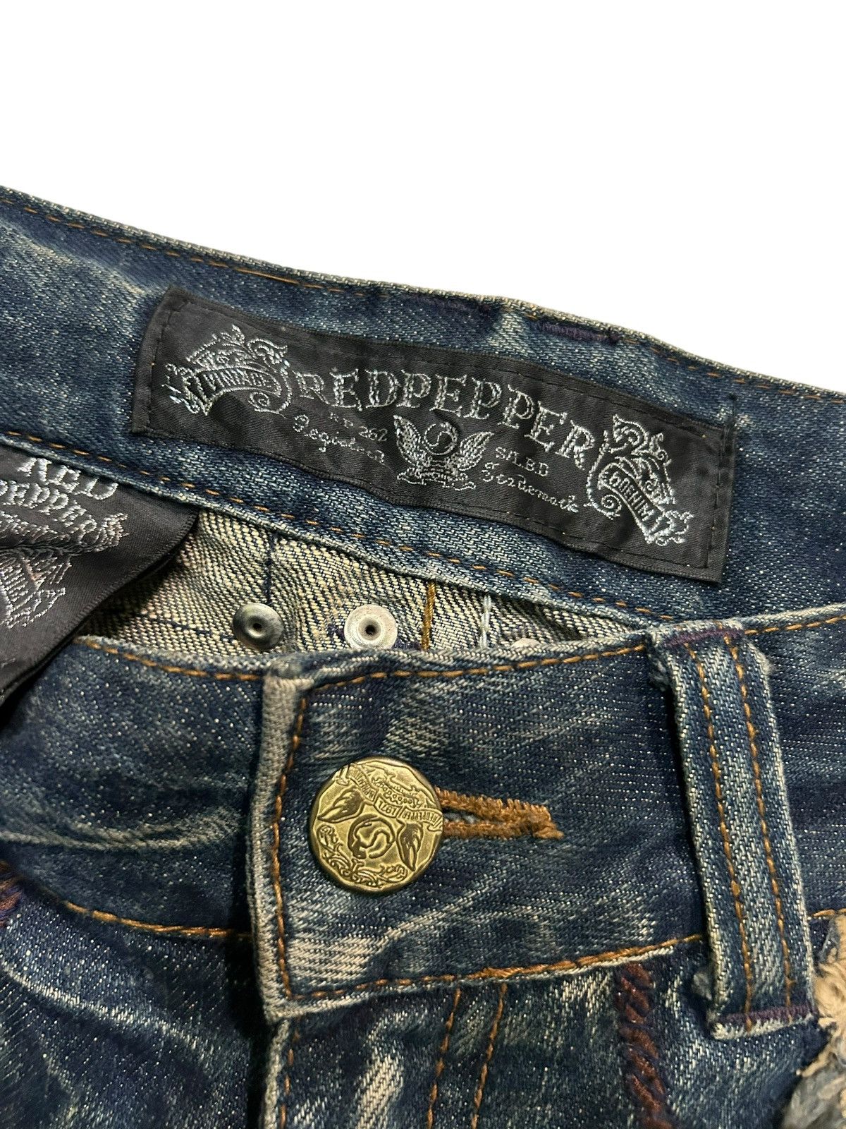 Japanese Brand × Kapital × Vintage Flare Red Papper Japan Punk Bondage Style Denim ☠️🎌 Size US 30 / EU 46 - 9 Thumbnail