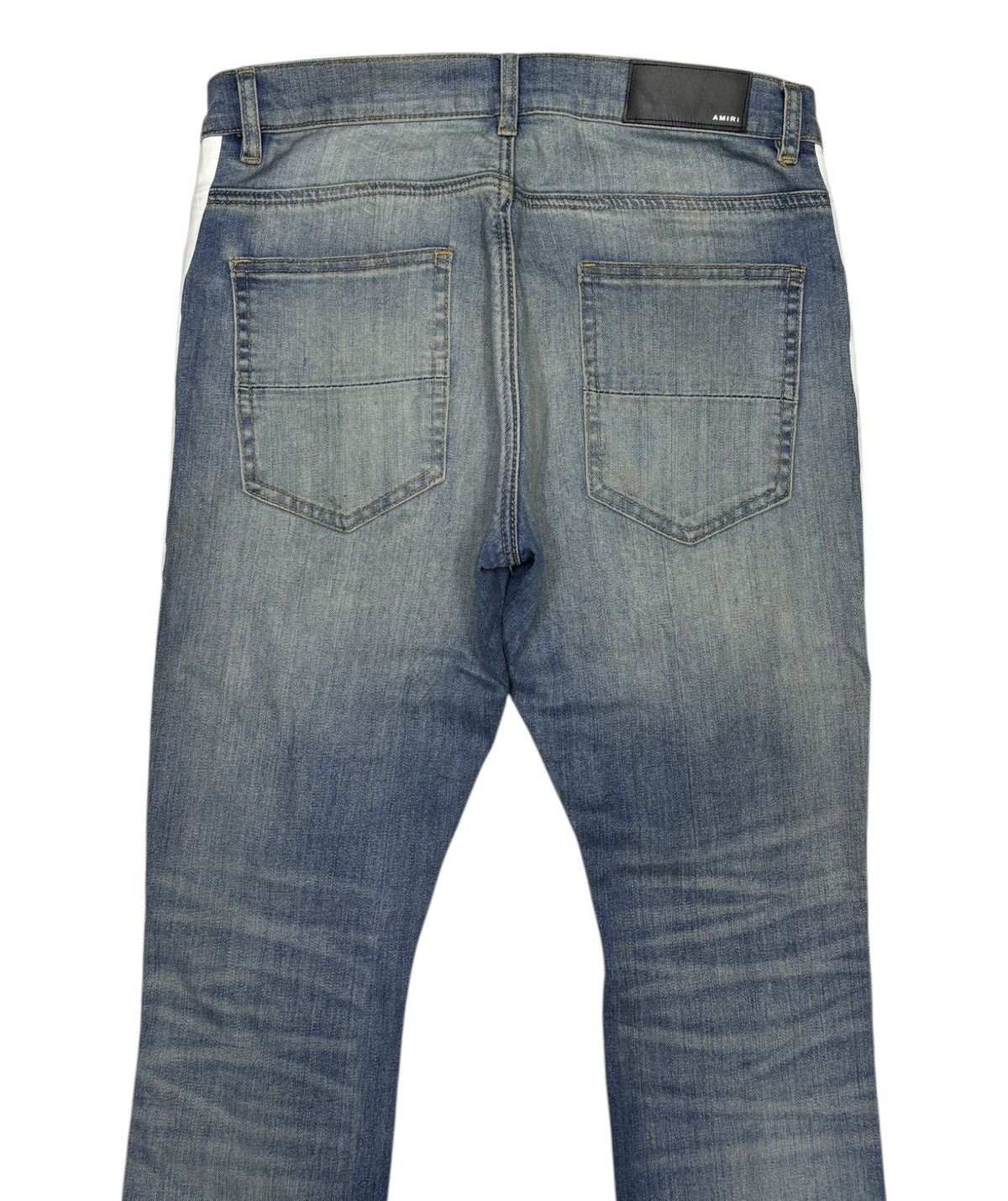 Amiri Amiri White Stripe Blue Denim Jeans Size US 32 / EU 48 - 6 Thumbnail
