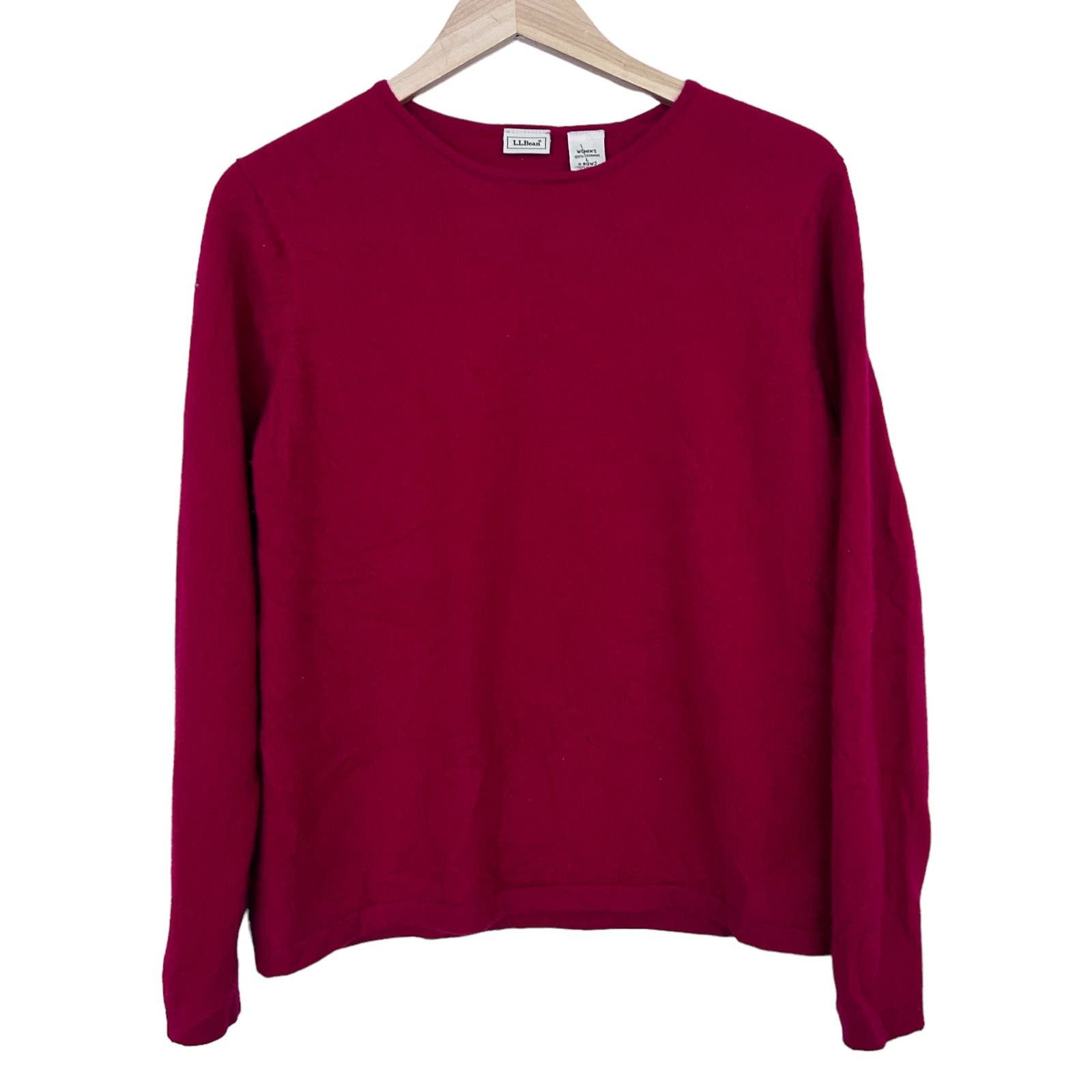 L.L. Bean LL Bean Red 100% Cashmere Sweater Sz L