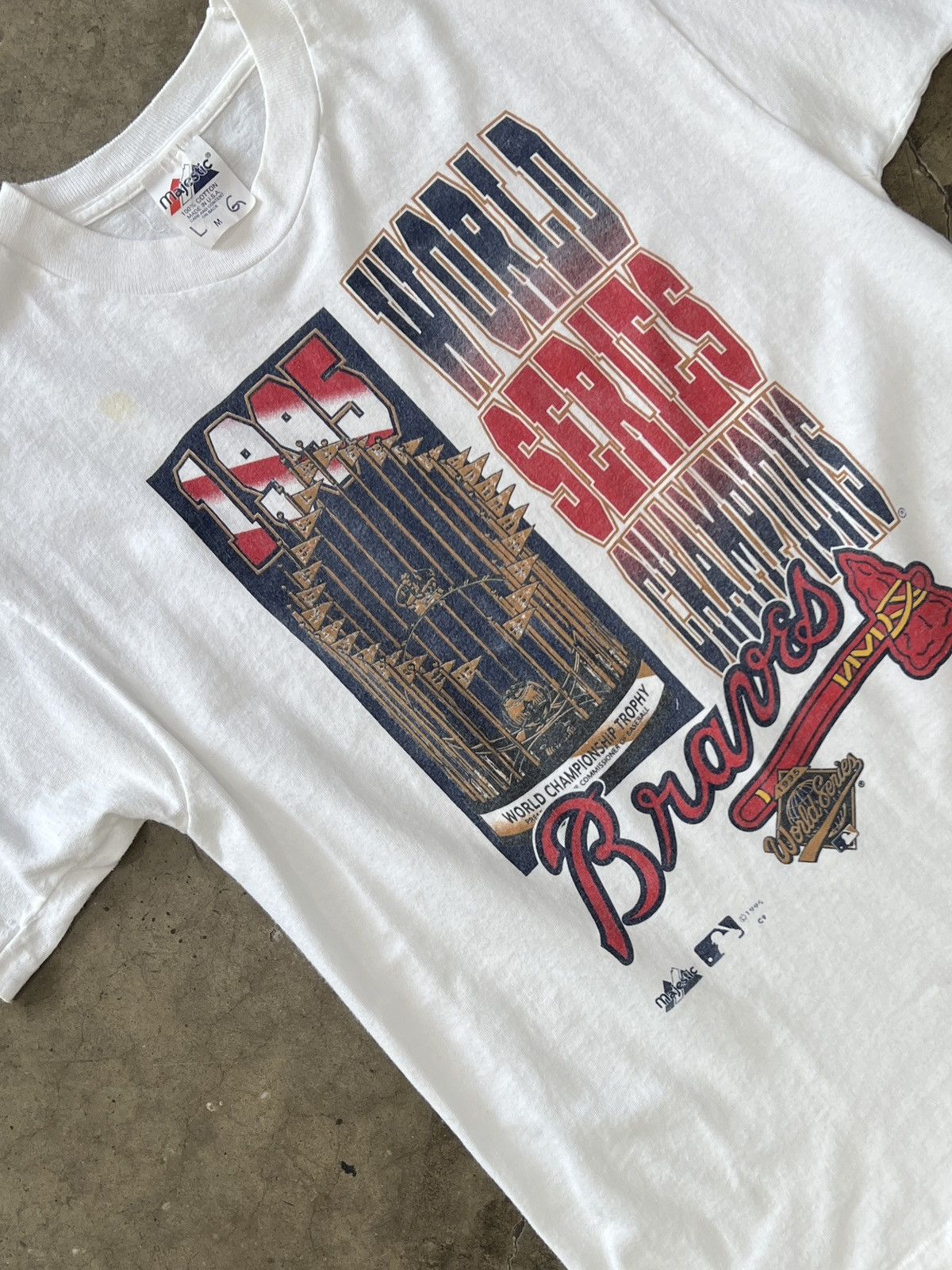 MLB Vintage 1995 MLB Atlanta Braves World Champ Baseball Medium Size US M / EU 48-50 / 2 - 1 Thumbnail