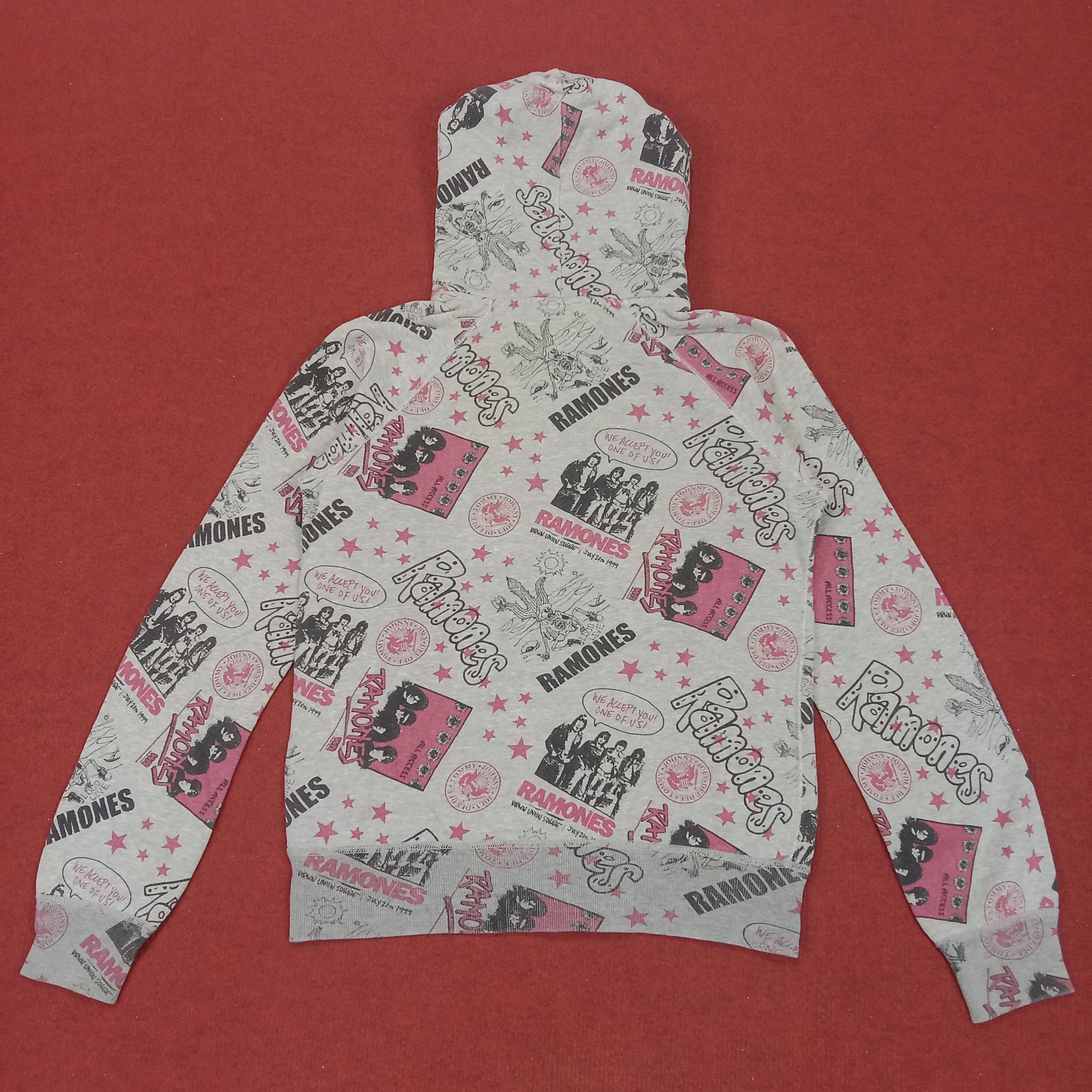 Band Tees × Hysteric Glamour × Vintage Ramones X Hysteric Glamour Rare Design Fashion Zipper Hoodie Size US XS / EU 42 / 0 - 4 Thumbnail