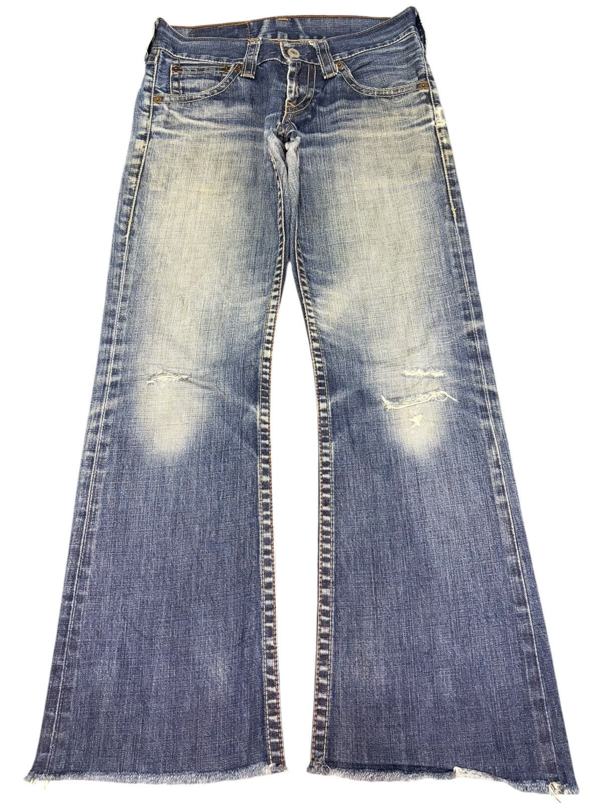 Vintage 90s Levis 507 Faded Wash Distress Flare Jeans
