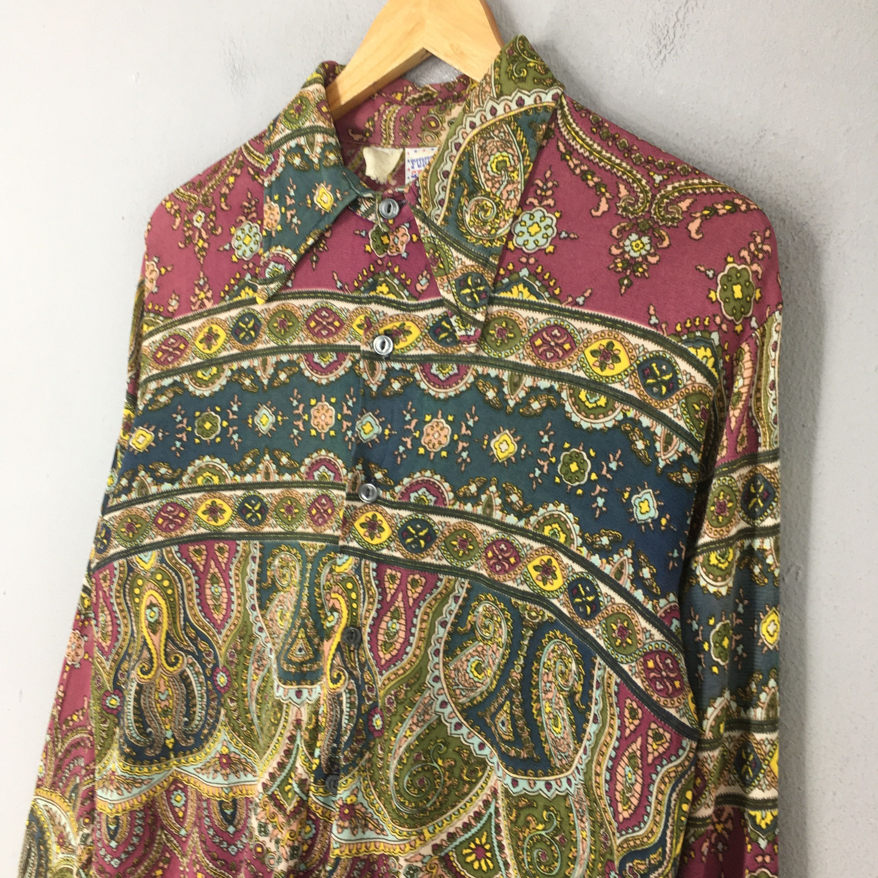 Kennington Ltd. Vintage 1970s Kennington California Paisley Shirt Large Size US L / EU 52-54 / 3 - 3 Thumbnail