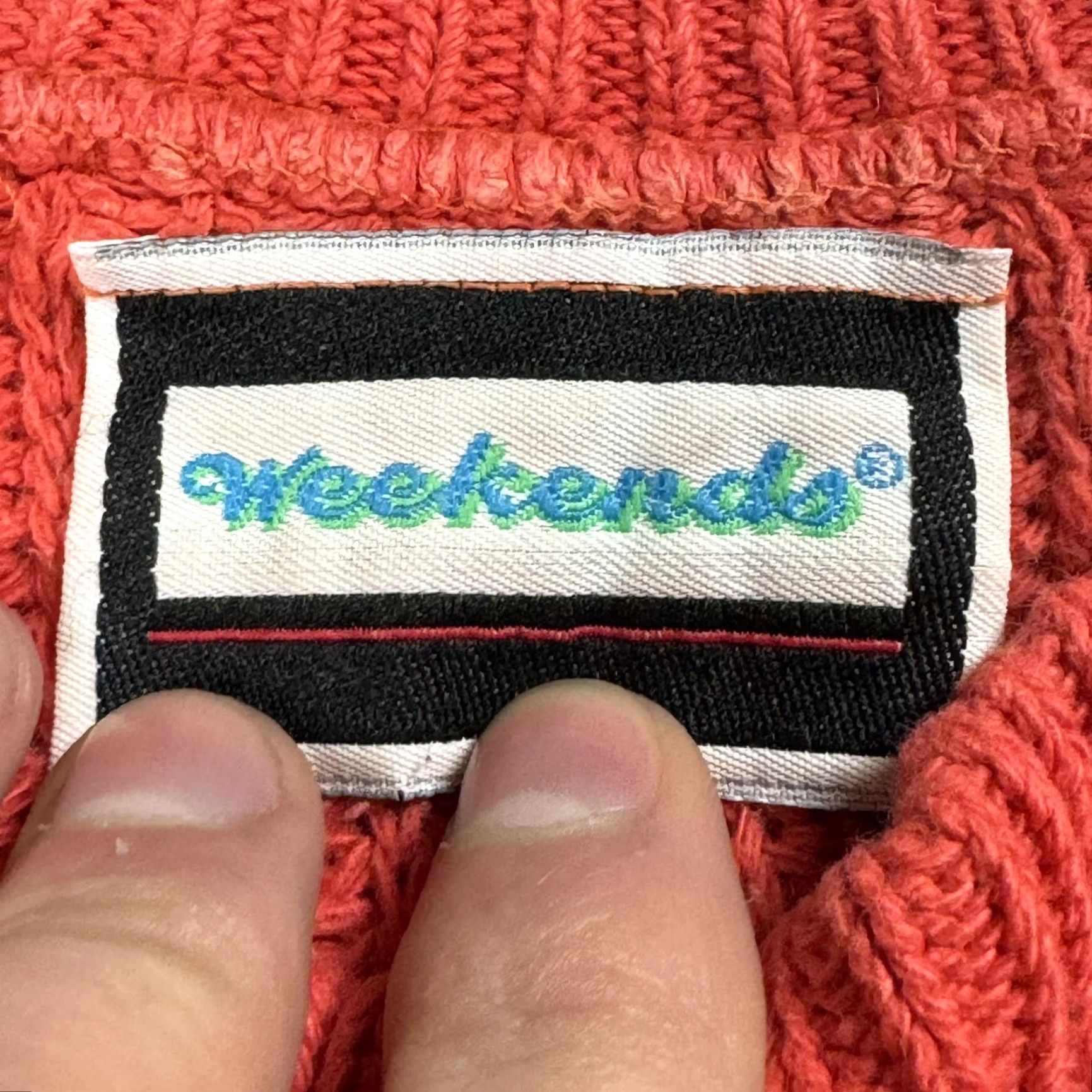 Pinko VINTAGE Weekends Knit Pullover Sweater M Salmon Pink Striped 90s Mens USA Size US M / EU 48-50 / 2 - 3 Thumbnail