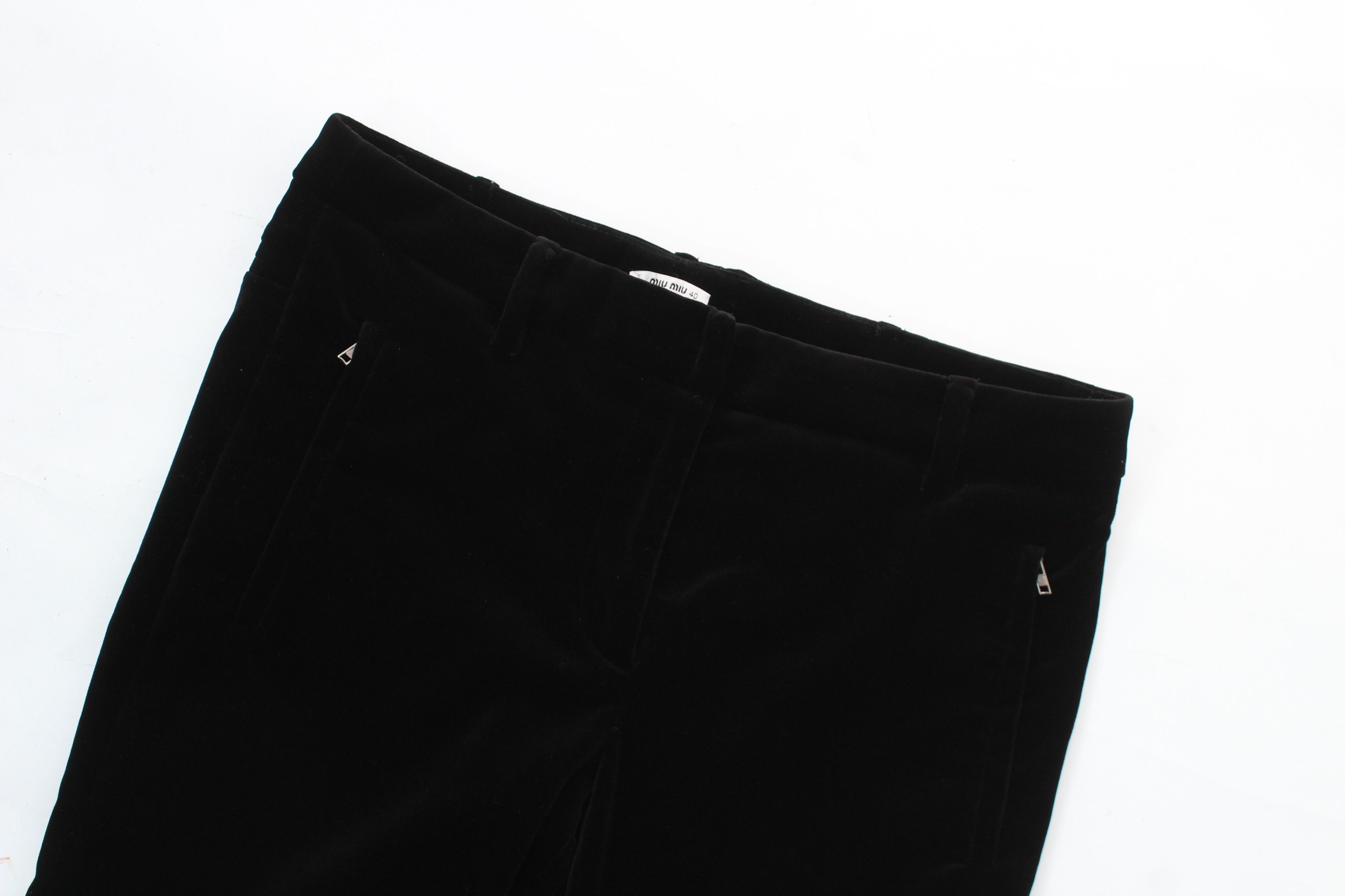 Miu Miu Miu Miu Black Velvet Ankle Zip Trousers Pants IT 40 Size 27" / US 4 / IT 40 - 3 Thumbnail