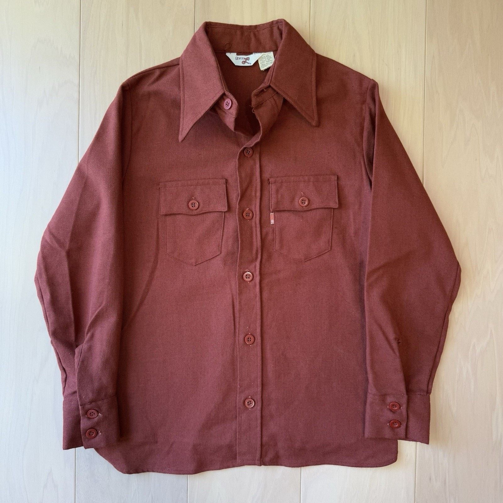 Levi's × Vintage Vintage Levi's Shirt Women's Small Rust Red Long Sleeve Size S / US 4 / IT 40 - 2 Thumbnail