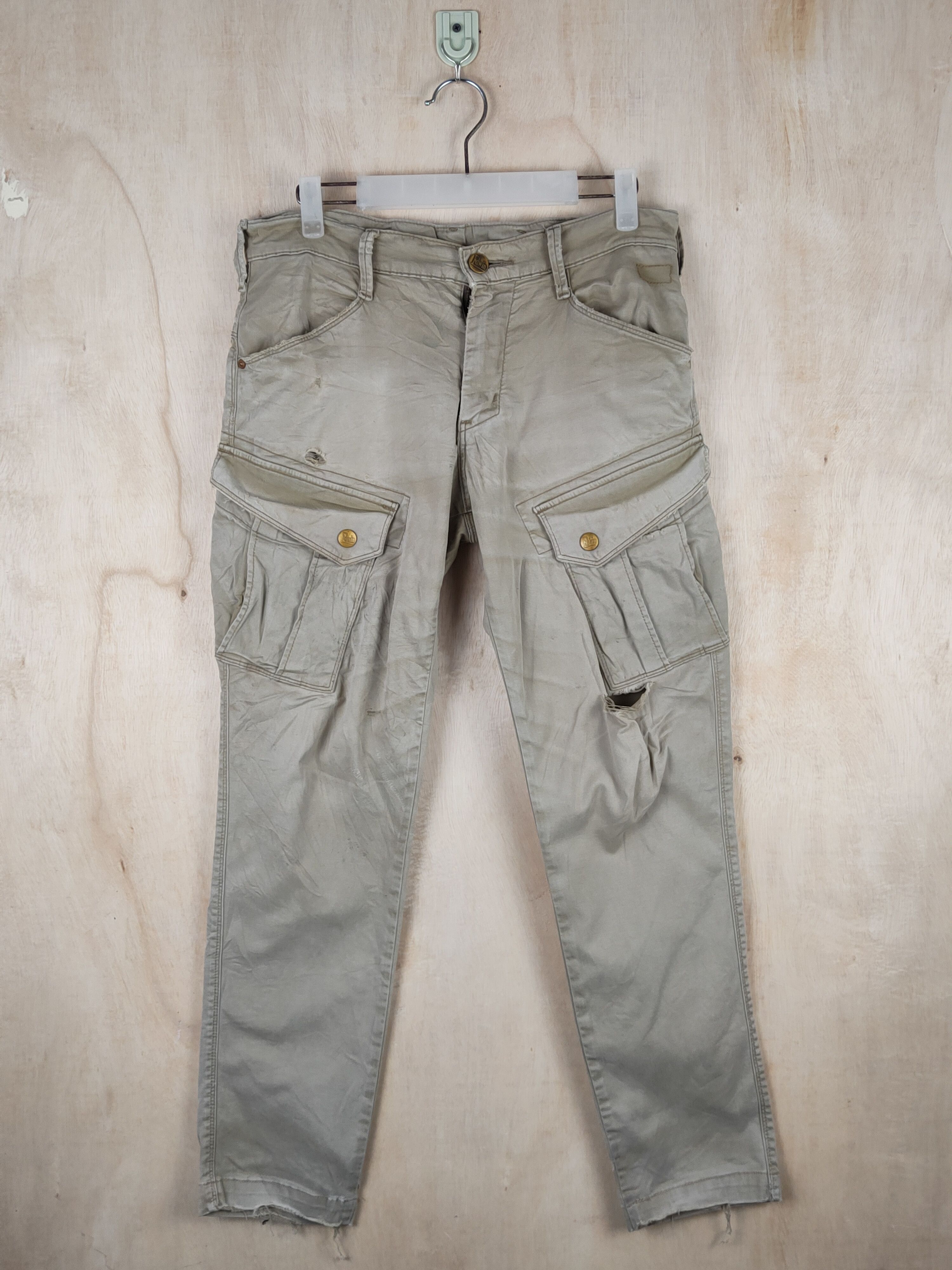 Edwin Edwin Beige Faded Multipocket Tactical Cargo Pants #S2446 Size US 31 - 1 Thumbnail