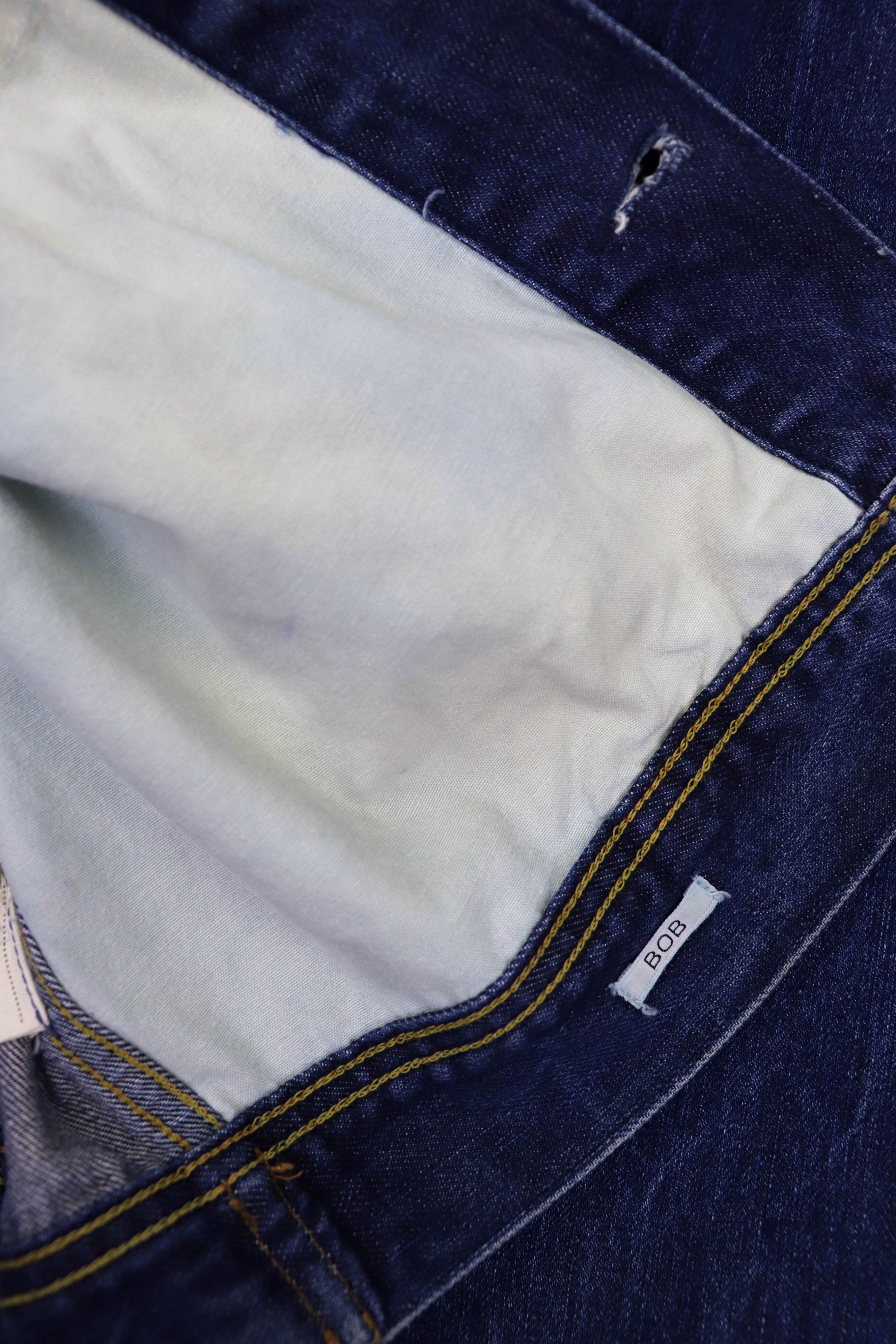 Emmett Emmett Bob Denim Used Indigo Blue Jeans Trucker Rider Jacket Size US M / EU 48-50 / 2 - 11 Thumbnail
