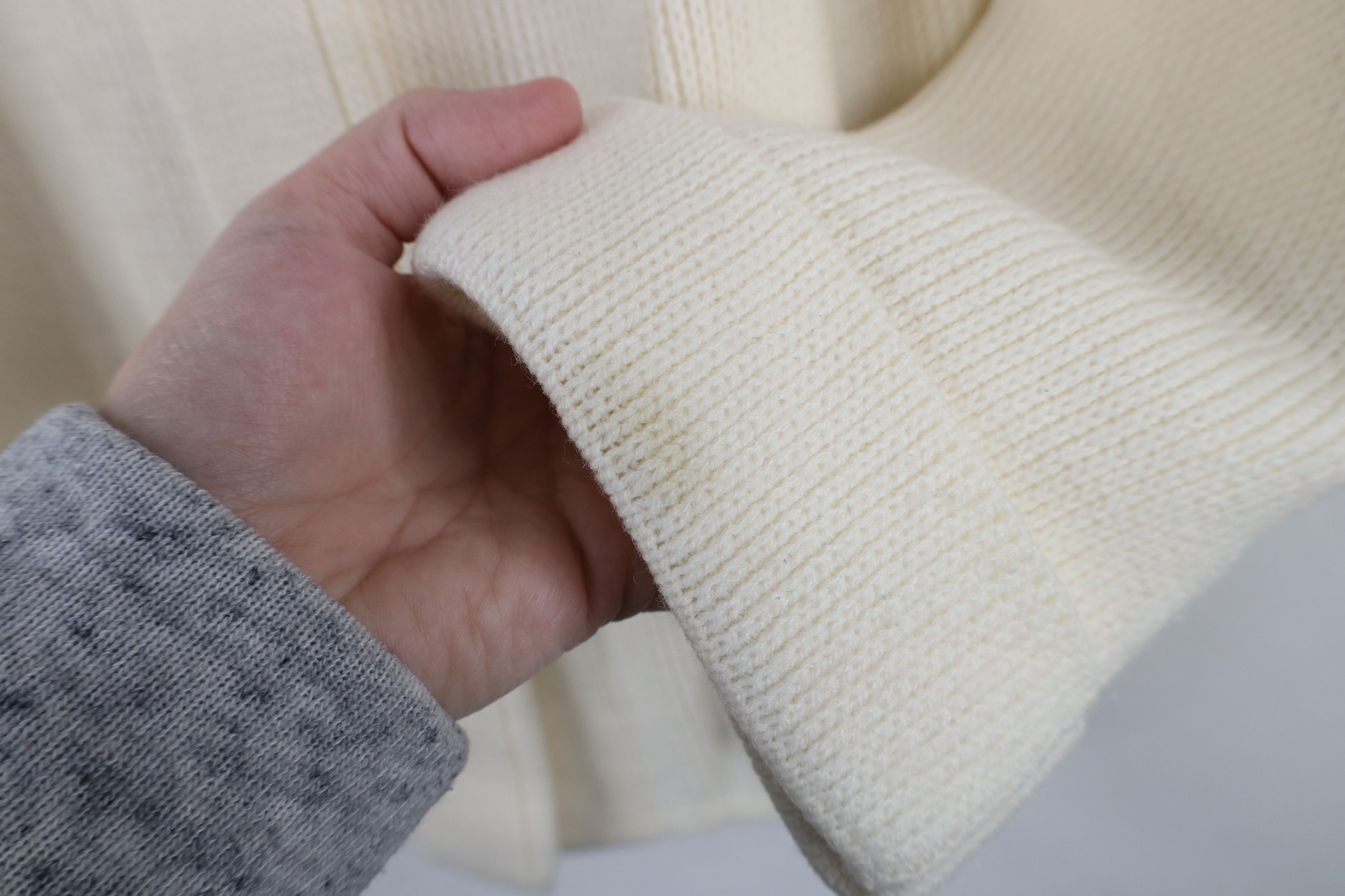 Vintage Vintage 60s 70s Streetwear Knit Cardigan Sweater Cream Size XL / US 12-14 / IT 48-50 - 4 Thumbnail
