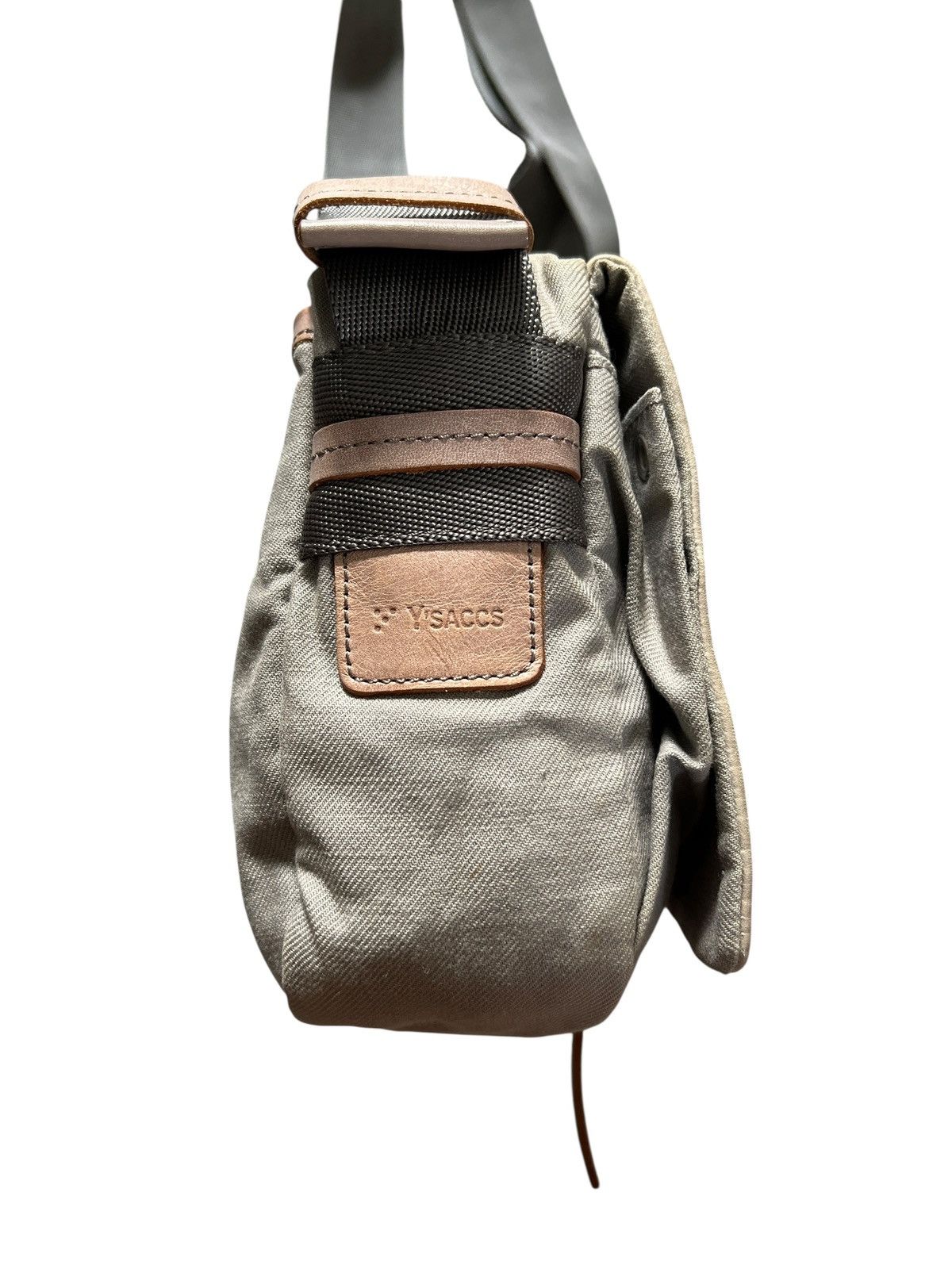 Yohji Yamamoto Yohji Yamamoto Y’SACCS Leather + Canvas Sling Bag Size ONE SIZE - 6 Thumbnail