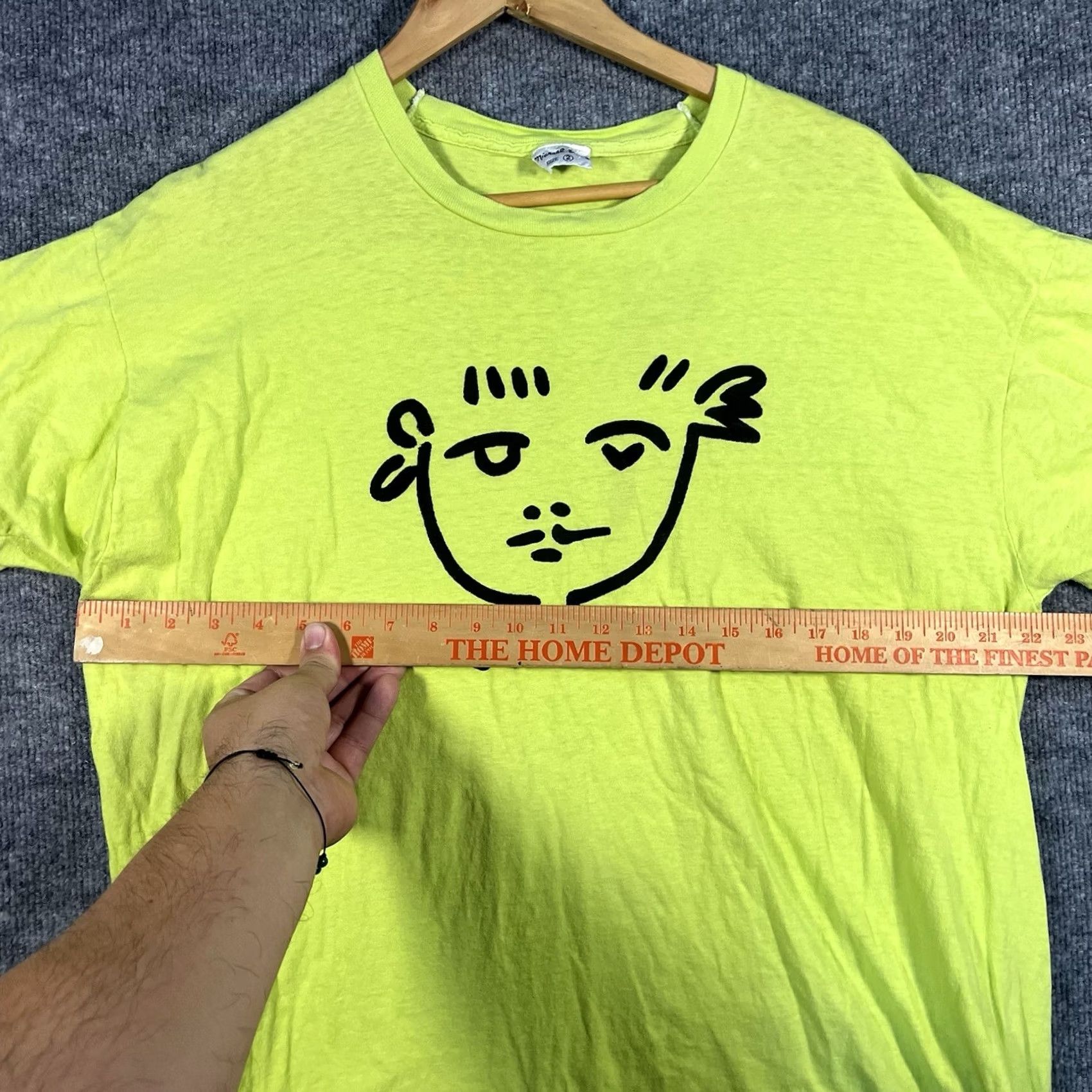 Michael Stars VINTAGE Michael Stars T-Shirt Mens XL Neon Green Crew Neck Short Sleeve USA Flags 90s Made In USA Size US XL / EU 56 / 4 - 6 Thumbnail