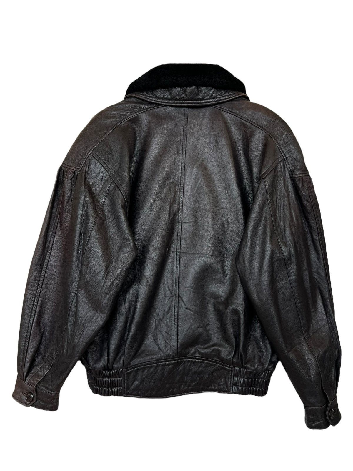 Vintage Vintage Black Shearling Fur Leather Coat Jacket Size US XL / EU 56 / 4 - 5 Thumbnail
