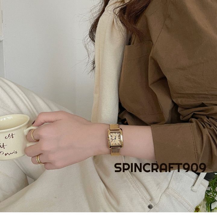 Jewelry Square Retro Vintage Gold Watch Size ONE SIZE - 4 Thumbnail