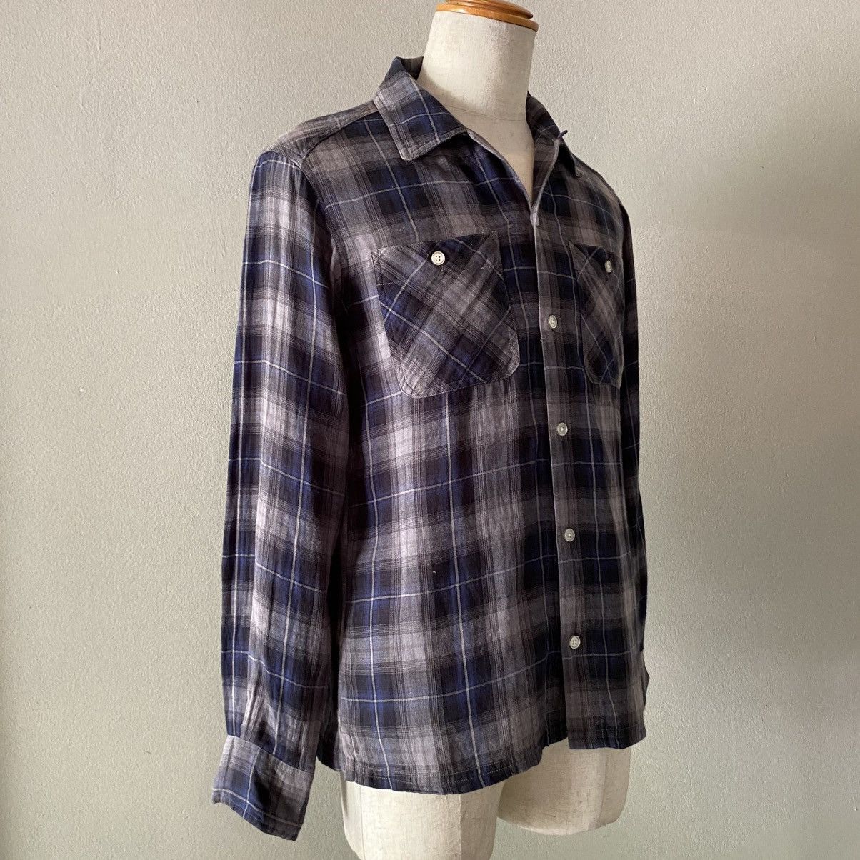 Neighborhood Neighborhood MEDIUM-REGULAR Navy Plaid Flannel Shirt Size US M / EU 48-50 / 2 - 9 Thumbnail