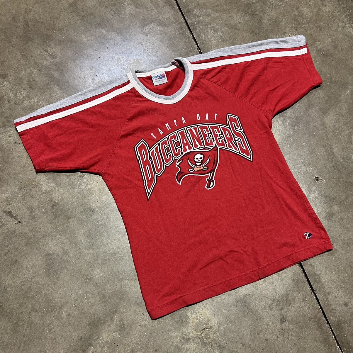 Chalk Line Vintage 90s Tampa Bay Buccaneers T shirt Ringer Striped NFL Size US S / EU 44-46 / 1 - 2 Thumbnail