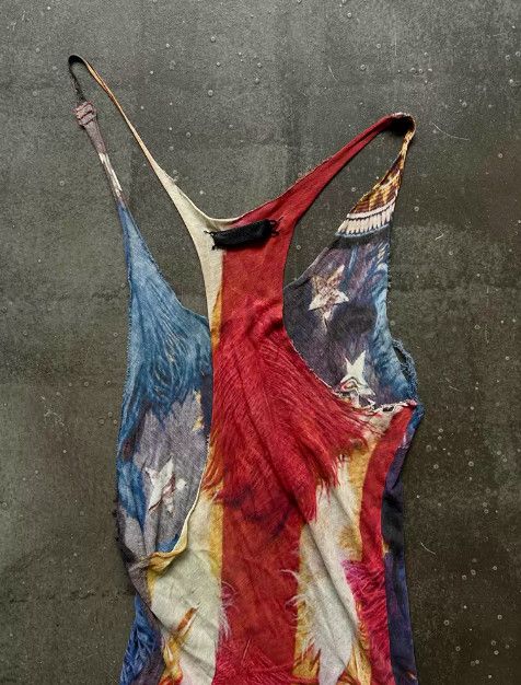 If Six Was Nine IF SIX WAS NINE U.S. Flag Asymmetric Camisole Dress Size ONE SIZE - 6 Thumbnail