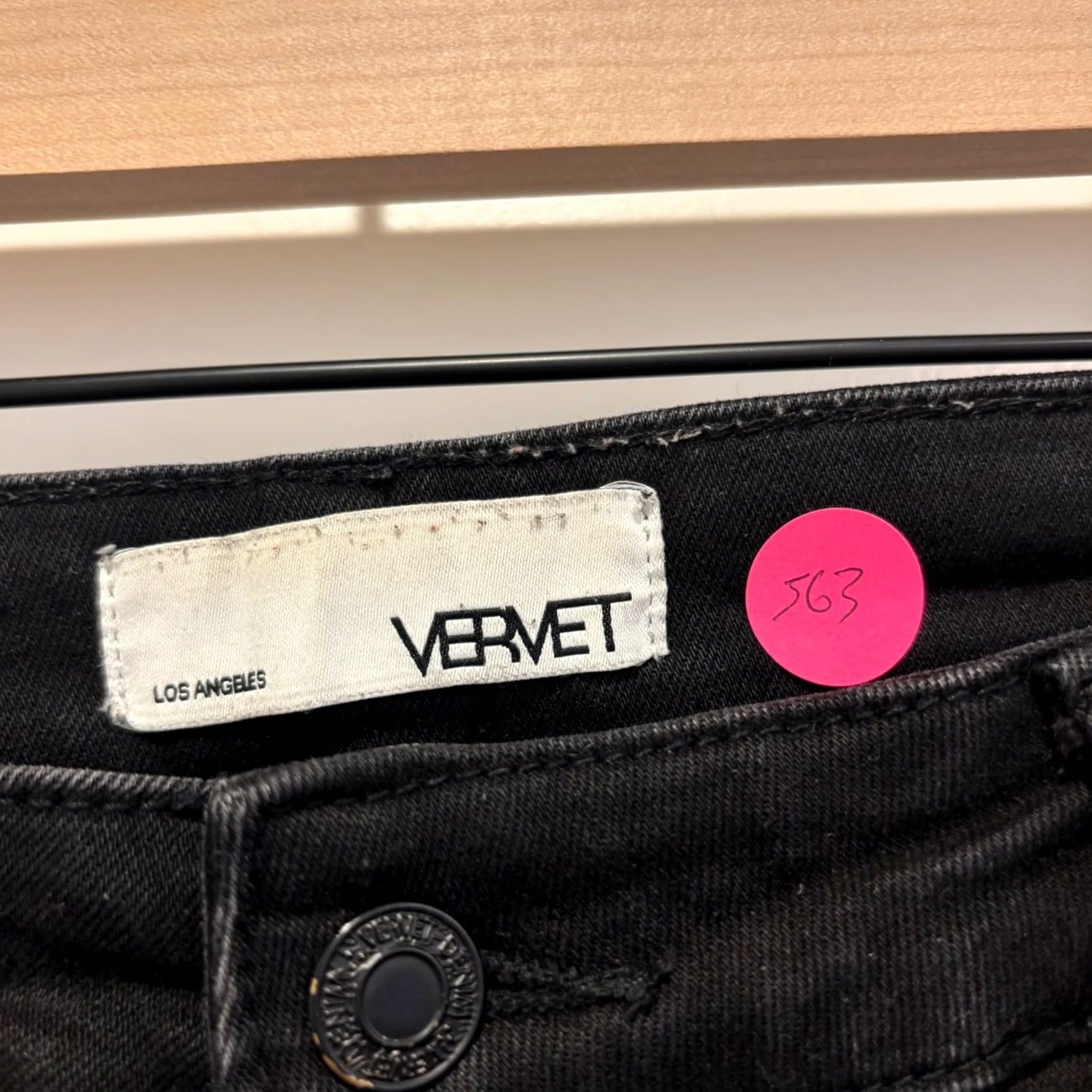 Vintage Vervet Los Angeles Jeans Skinny Black Distressed Button Fly Size 30 Women Size 24" / US 00 / IT 34 - 2 Thumbnail