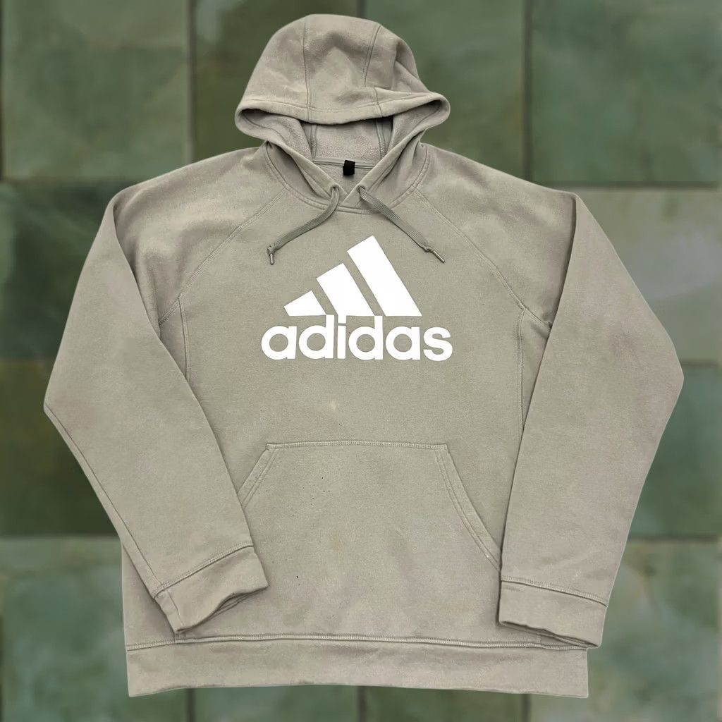 Adidas Adidas Hoodie Sweatshirt Mens Large Grey Logo Spell Out Pullover Sports Size US L / EU 52-54 / 3 - 1 Thumbnail